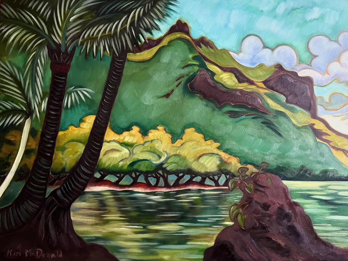 🌿&rdquo;Emerald Oasis&rdquo;🌿 

This piece was inspired by the lush, serene landscapes of Hana, Maui. It was created to represent hope and stability for the future of Maui 🌺 

30&rdquo; x 40&rdquo; Original Oil on Canvas 💫 Available to view in th