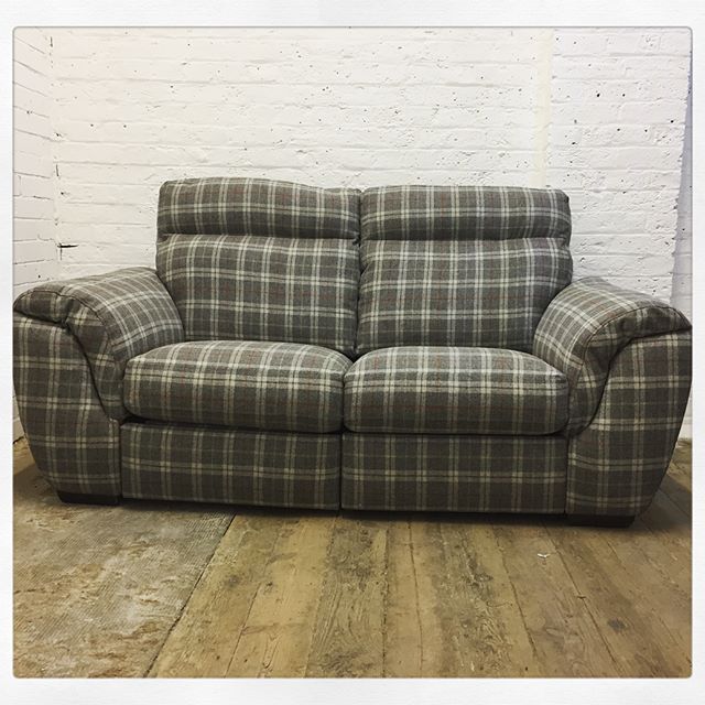 Sofa Reupholstered in Checkered Fabric