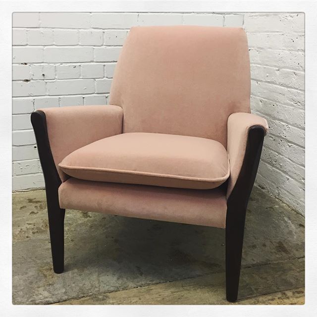 Pink Velvet Upholstered Chair