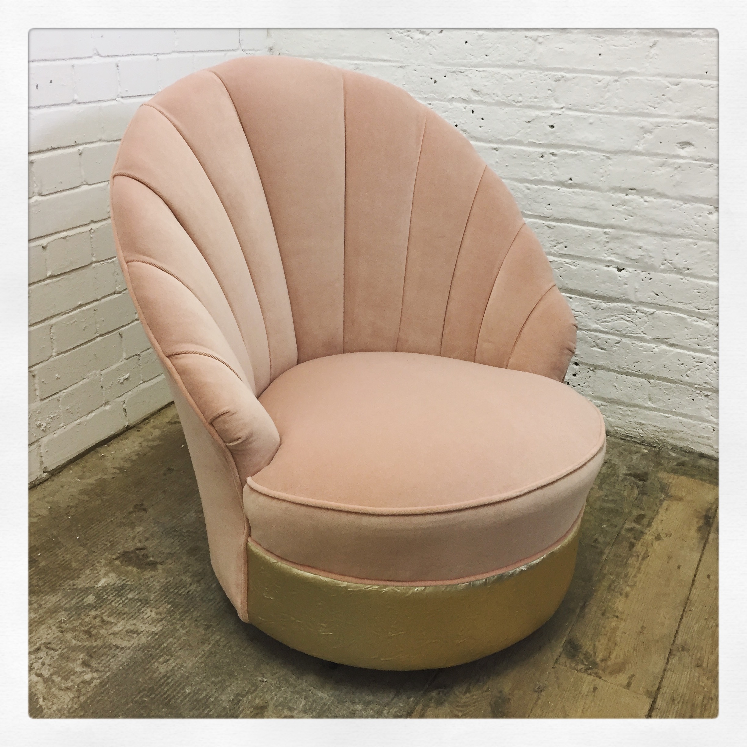 Pink Upholstered Shell Cocktail Chair