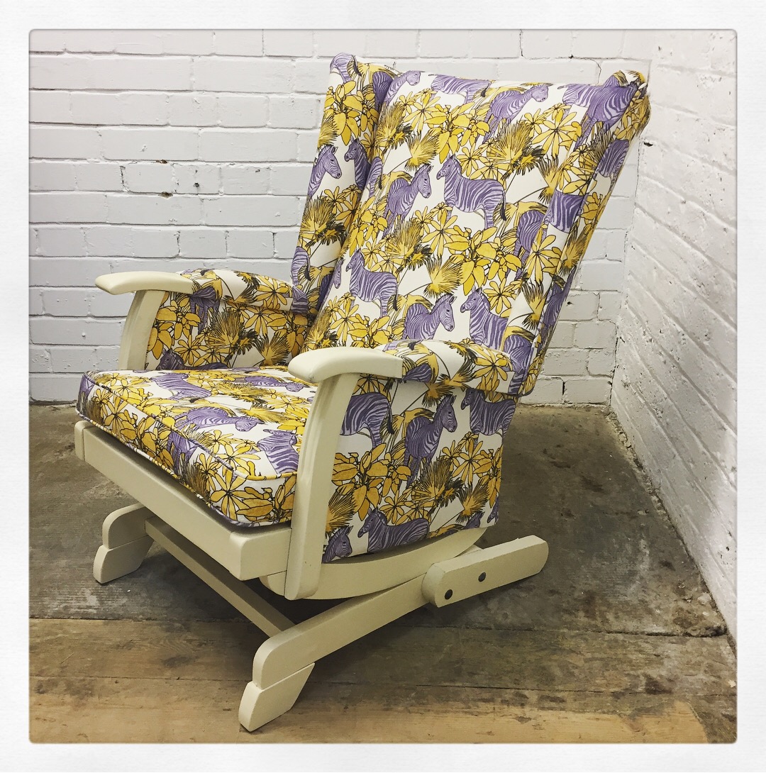Reupholstered Rocking Chair in Floral Print