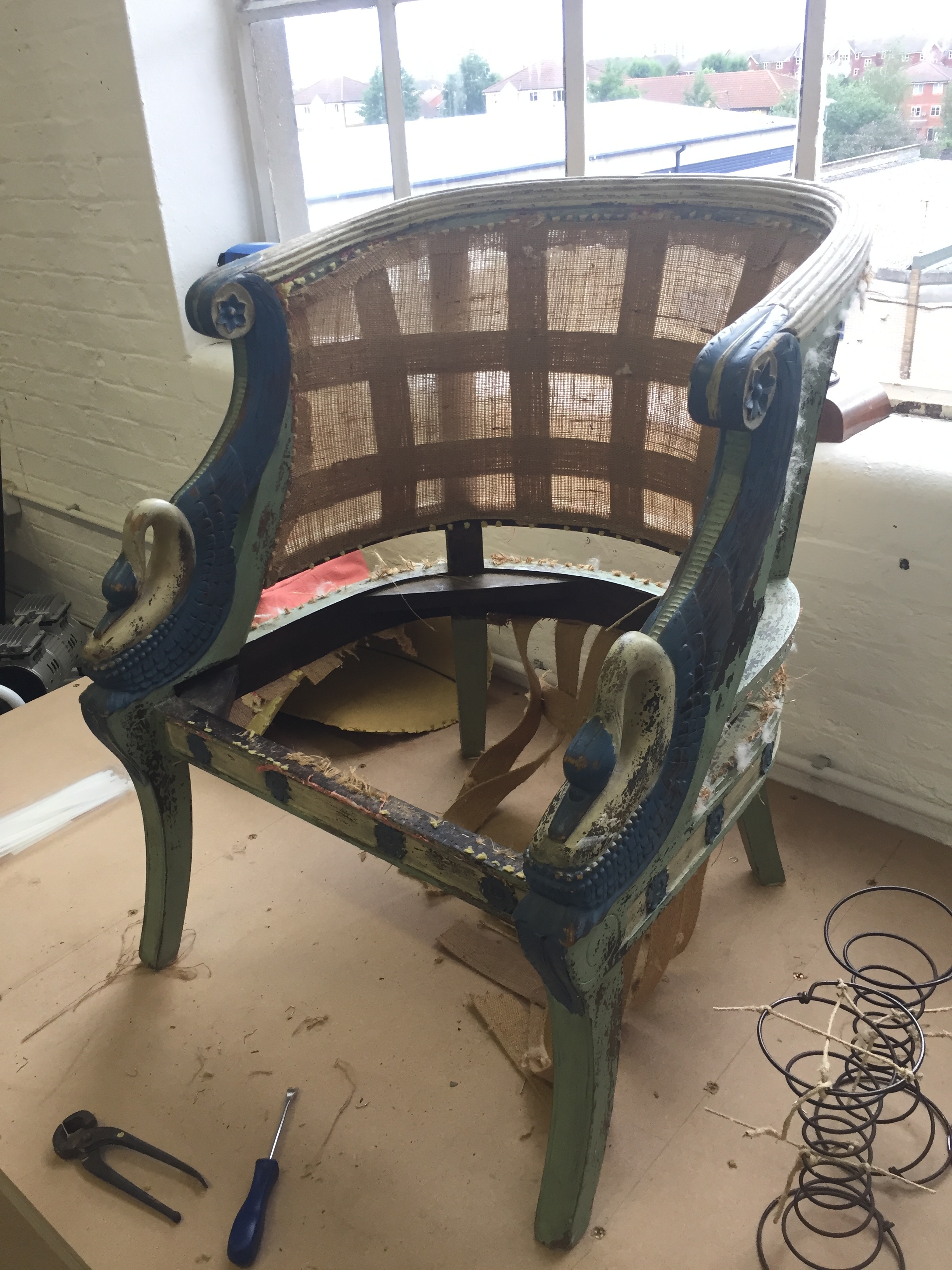 Antique Chair Upholstery Before
