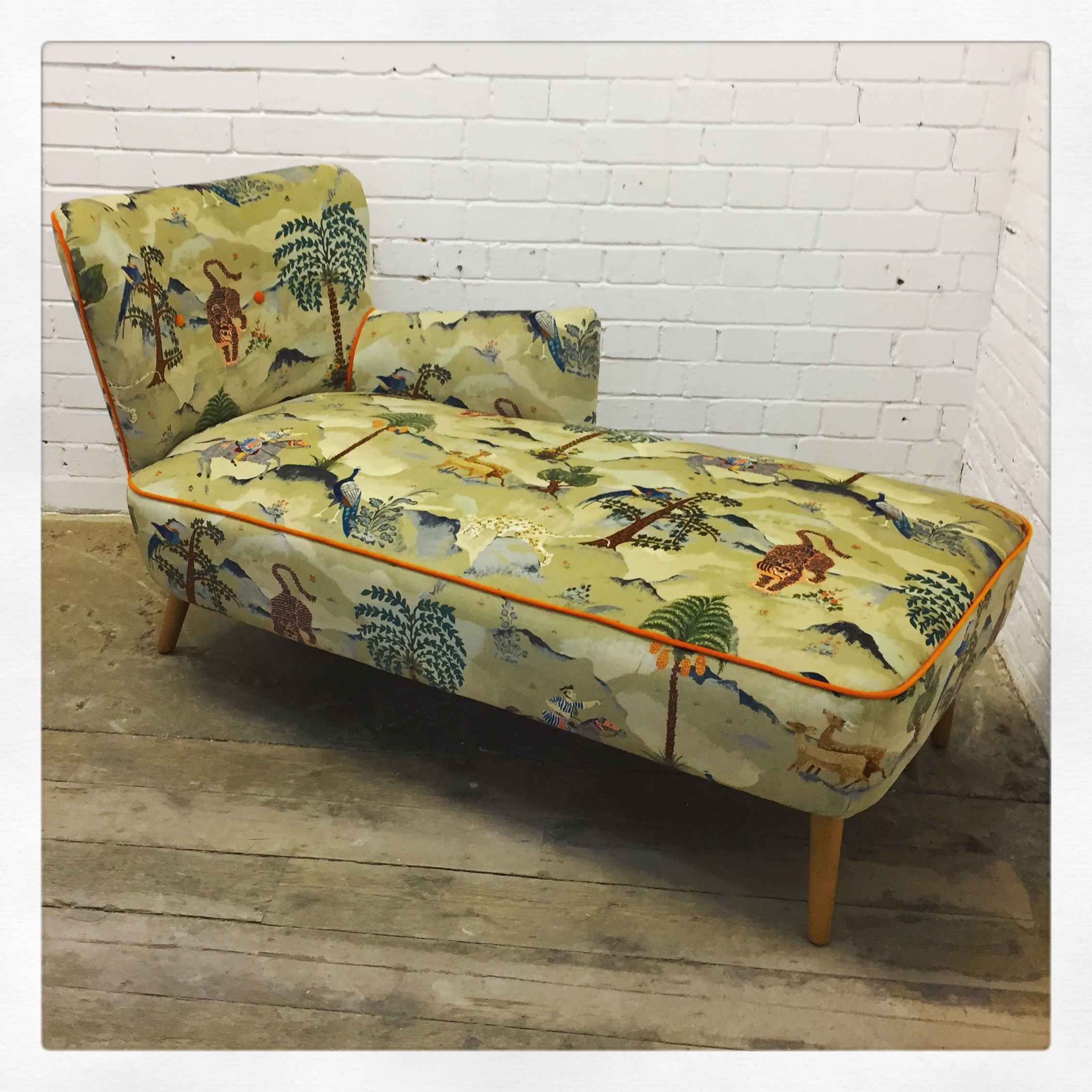 Chaise Longue Upholstery in Jungle Print