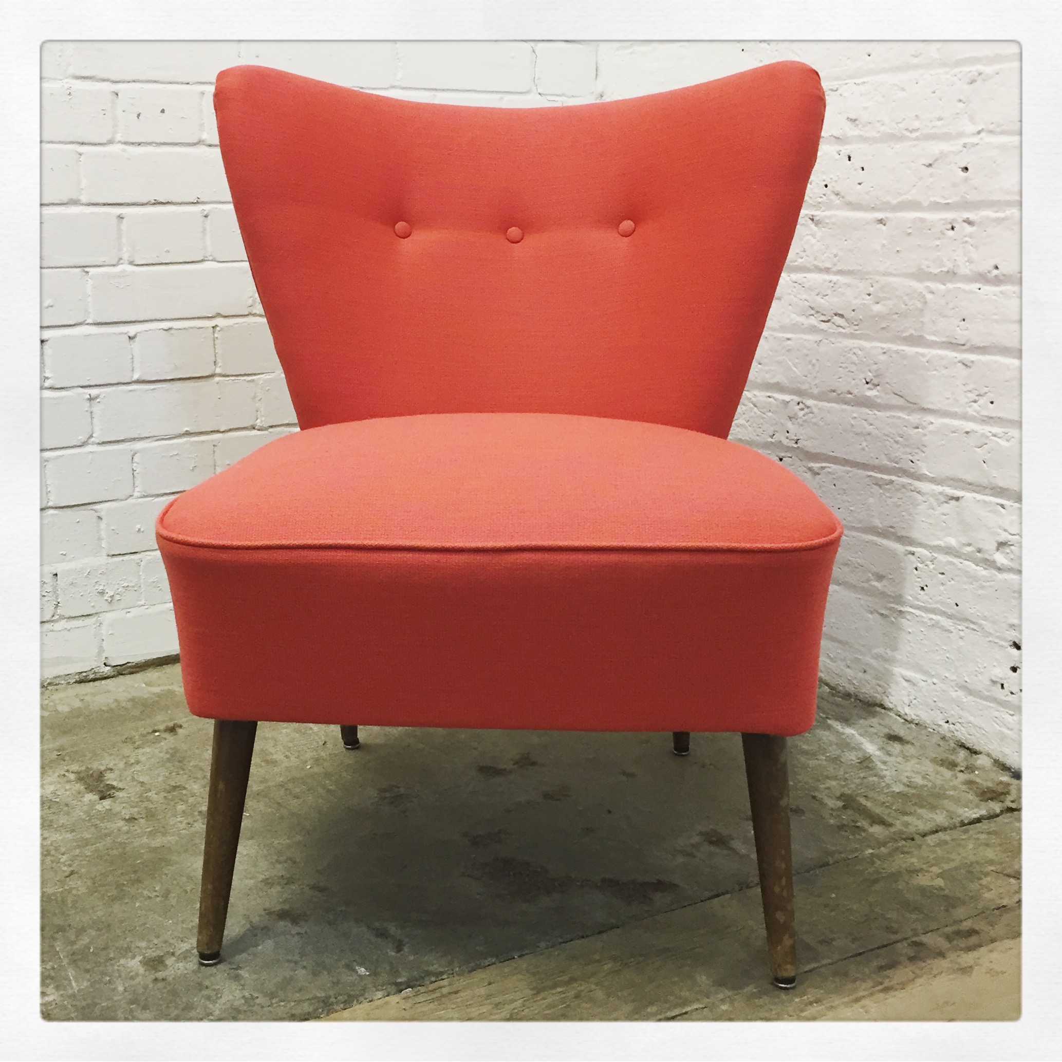 Cocktail Chair Reupholstery in Vibrant Orange