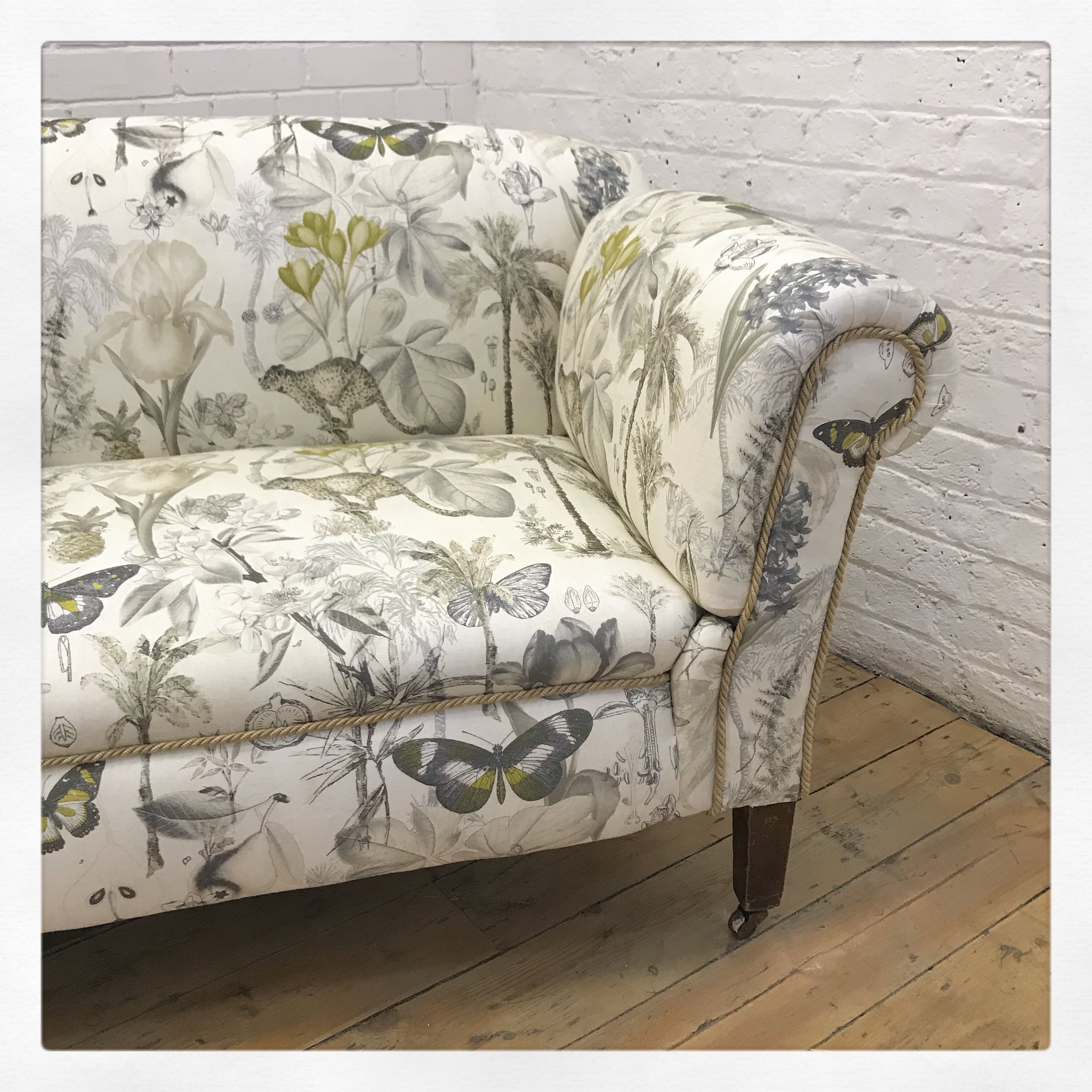 Chesterfield Reupholstery in Floral Fabric