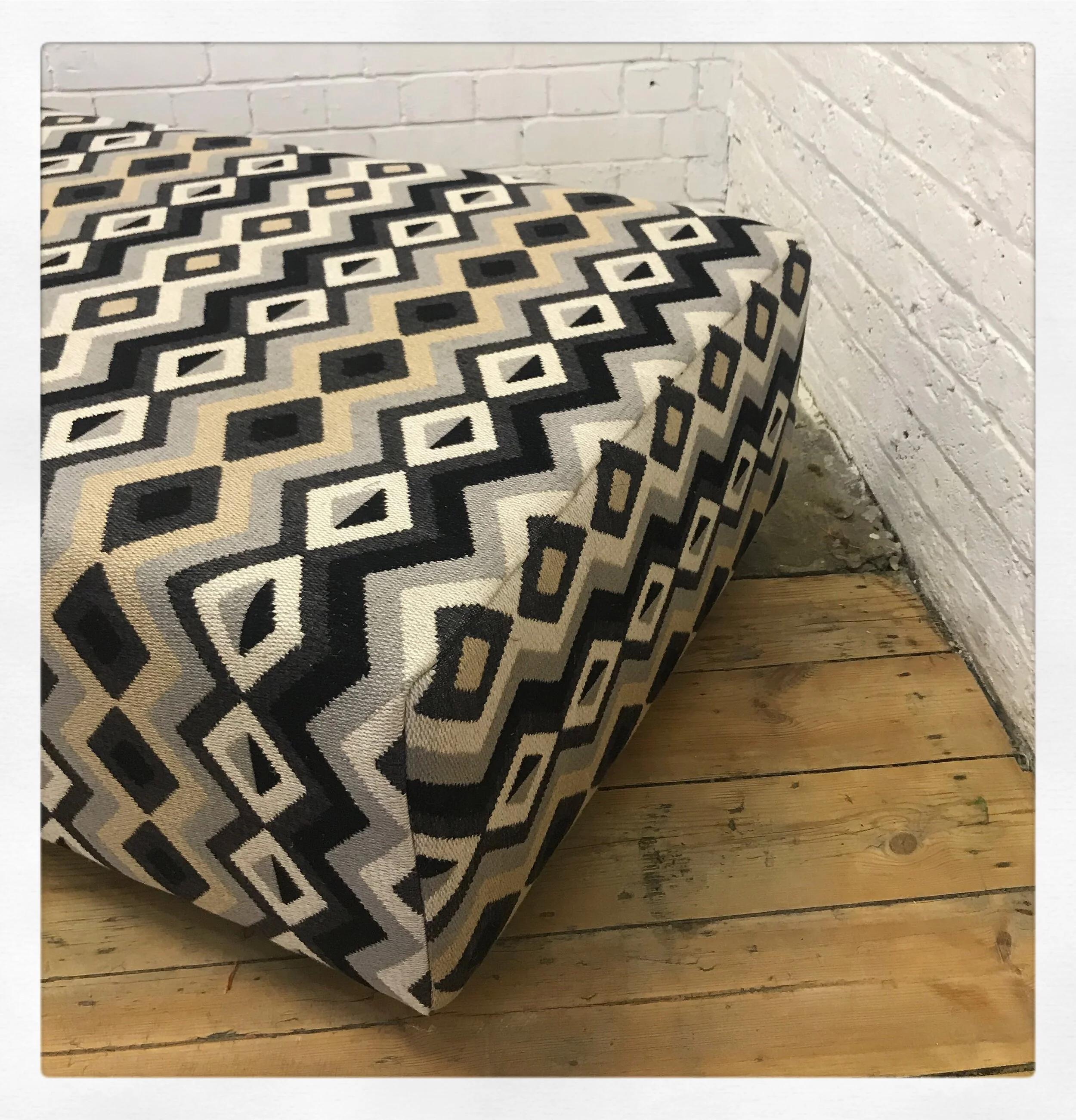 Bespoke Ottoman in Geometric Fabric