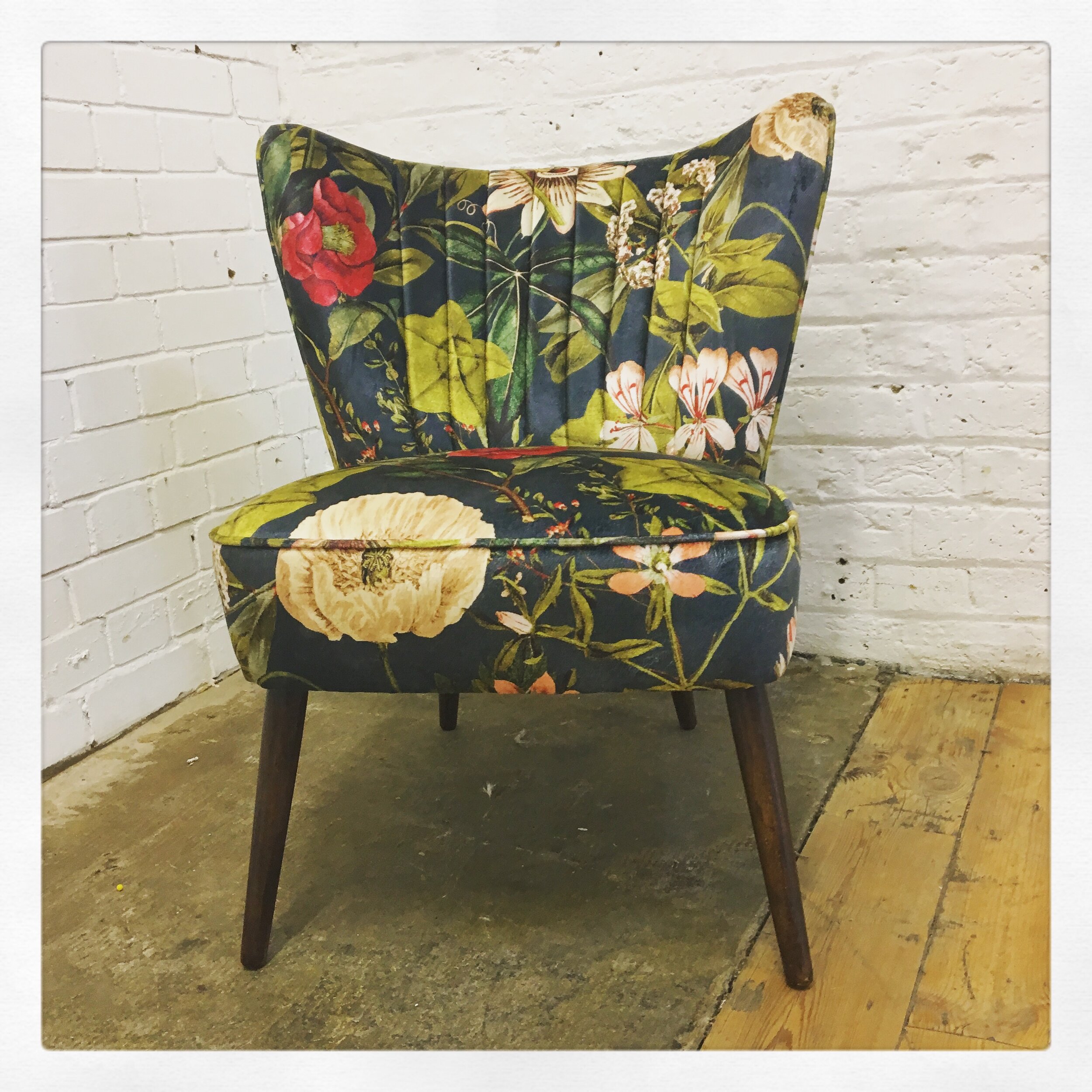 Cocktail Chair Reupholstery in Liberty London Fabric