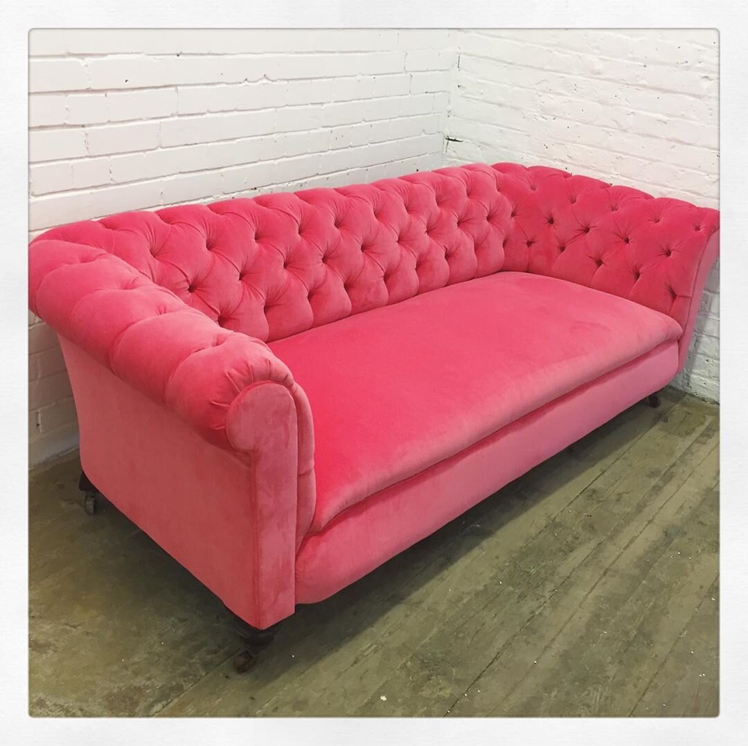 Pink Upholstered Couch