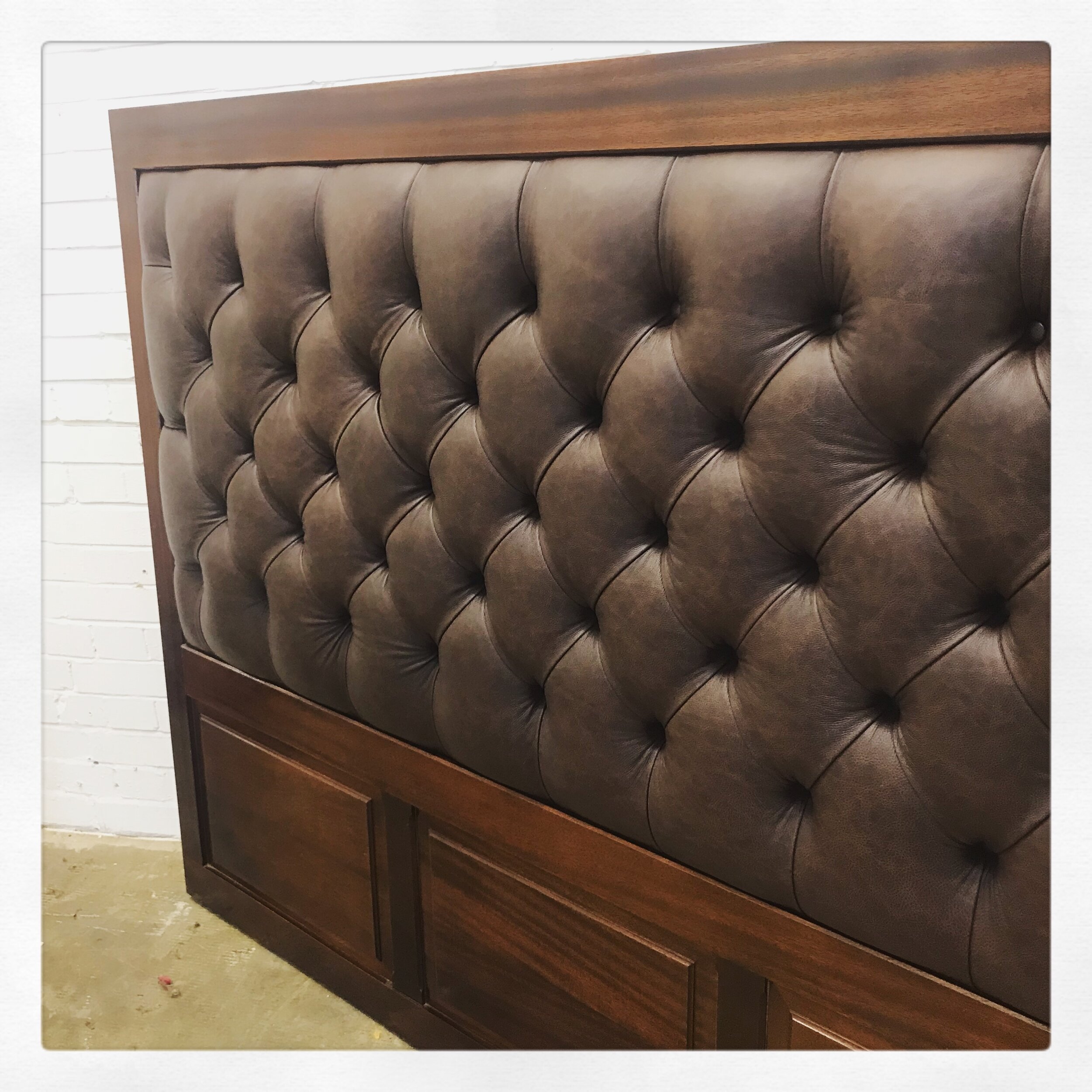 Brown Bespoke Headboards With Buttons