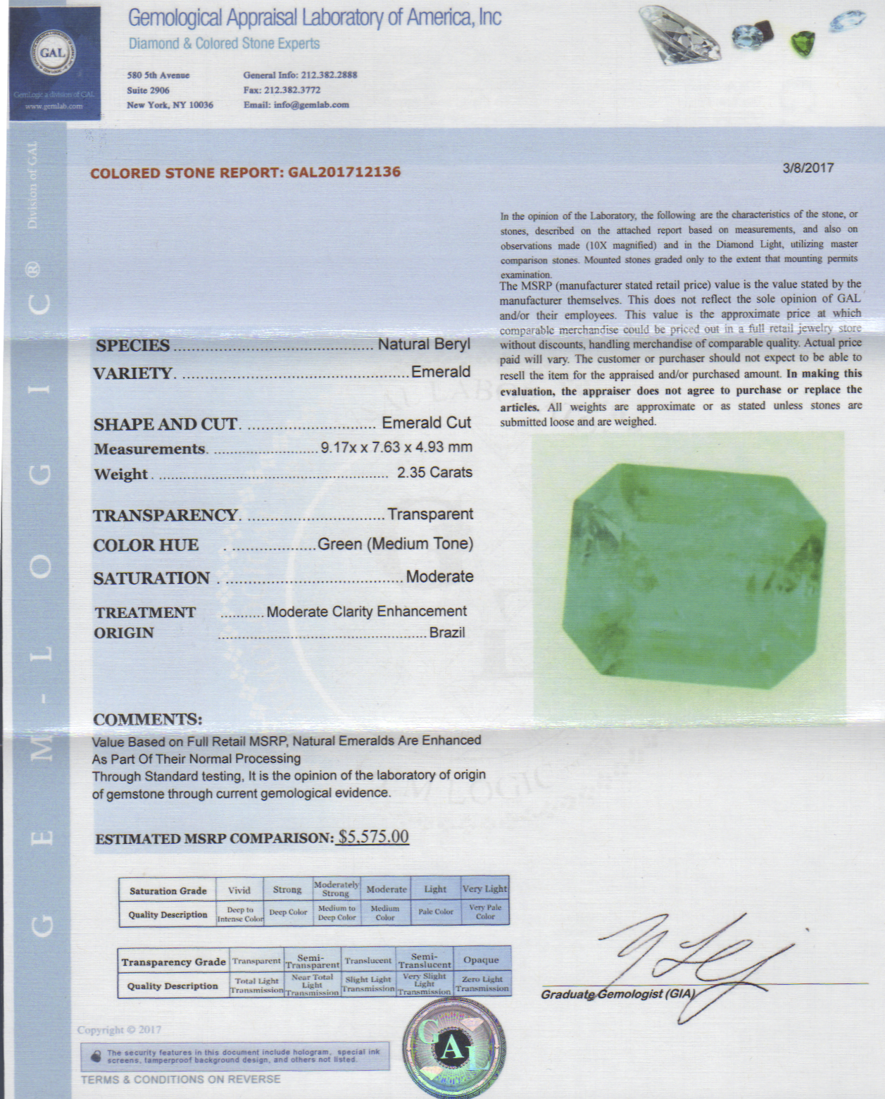 Emerald 2.35 CT JV 17441 A GAL Report.png