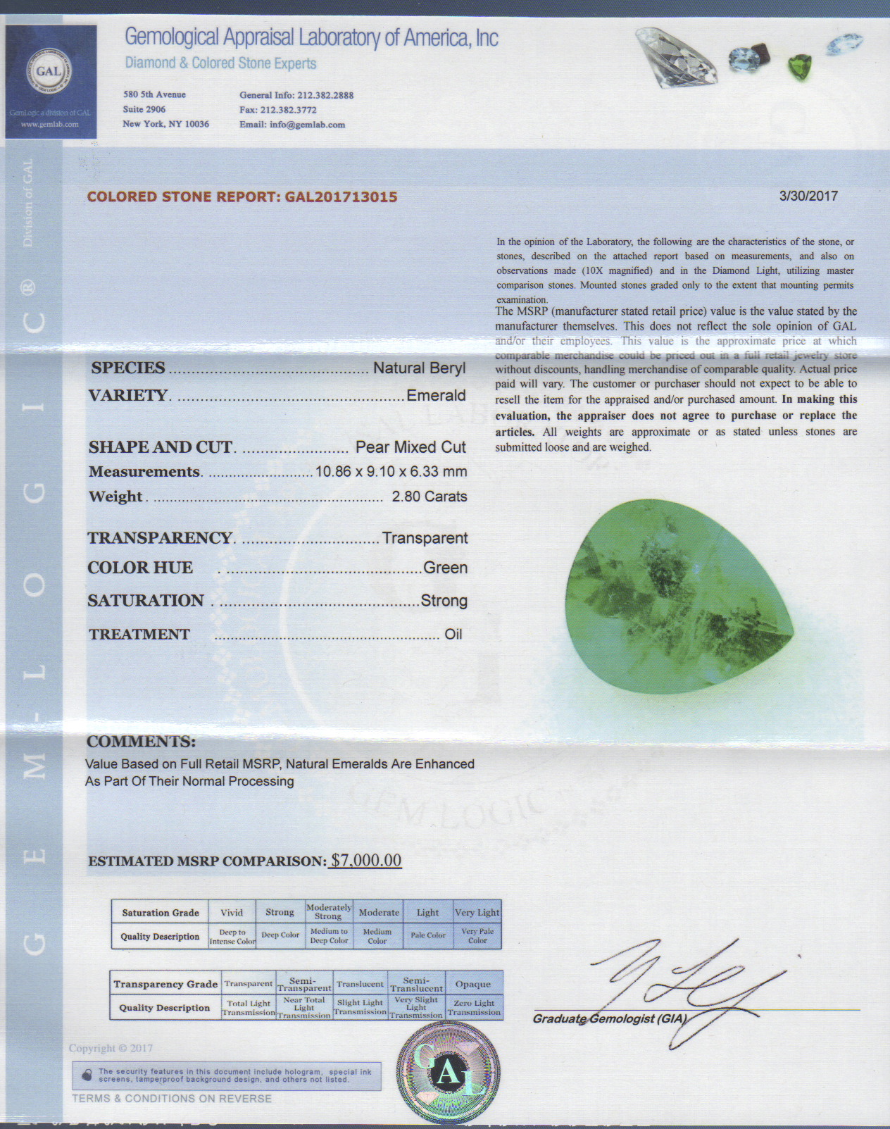 Emerald 2.80 CT Pear Cut Brazil JV 1878 GAL Rep.png