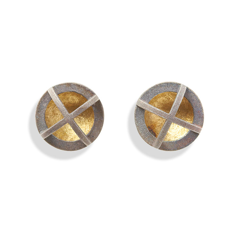 18ct gold and silver earrings