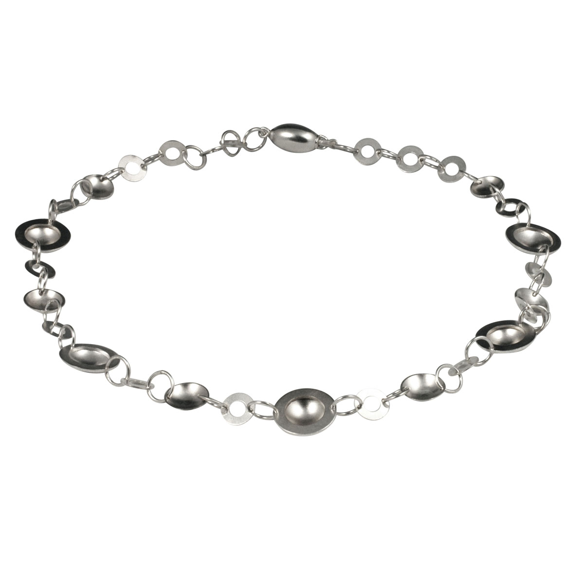 Silver orbital necklace