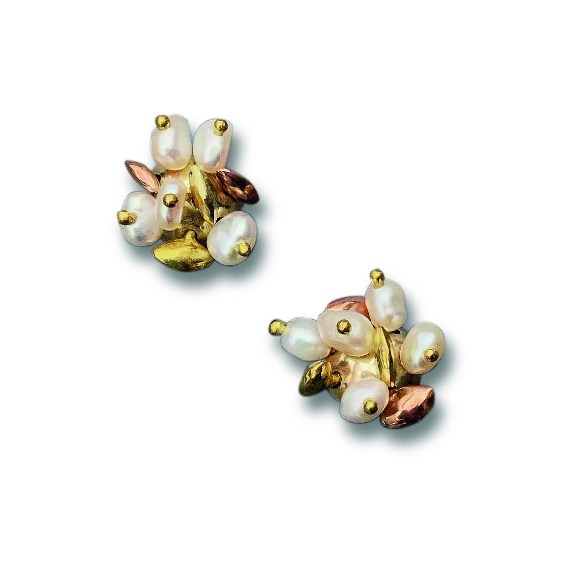 Acini gold and seed pearl earrings 