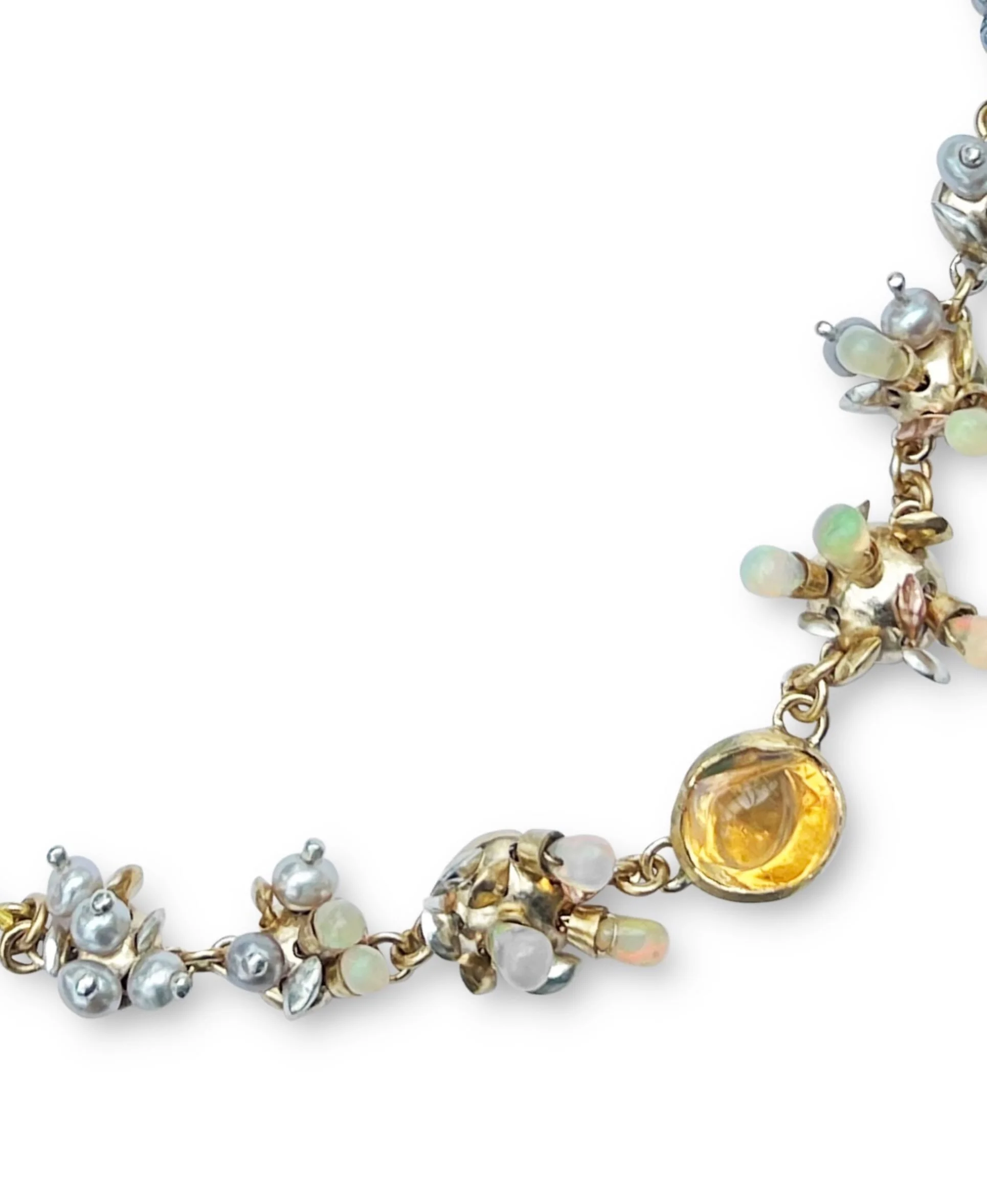 Opal is the birthstone for October. The name opal likely derives from the Sanskrit upala, meaning precious stone and later Greek word op&aacute;llios. The opal has been ascribed properties of protection and foresight throughout the centuries but fell