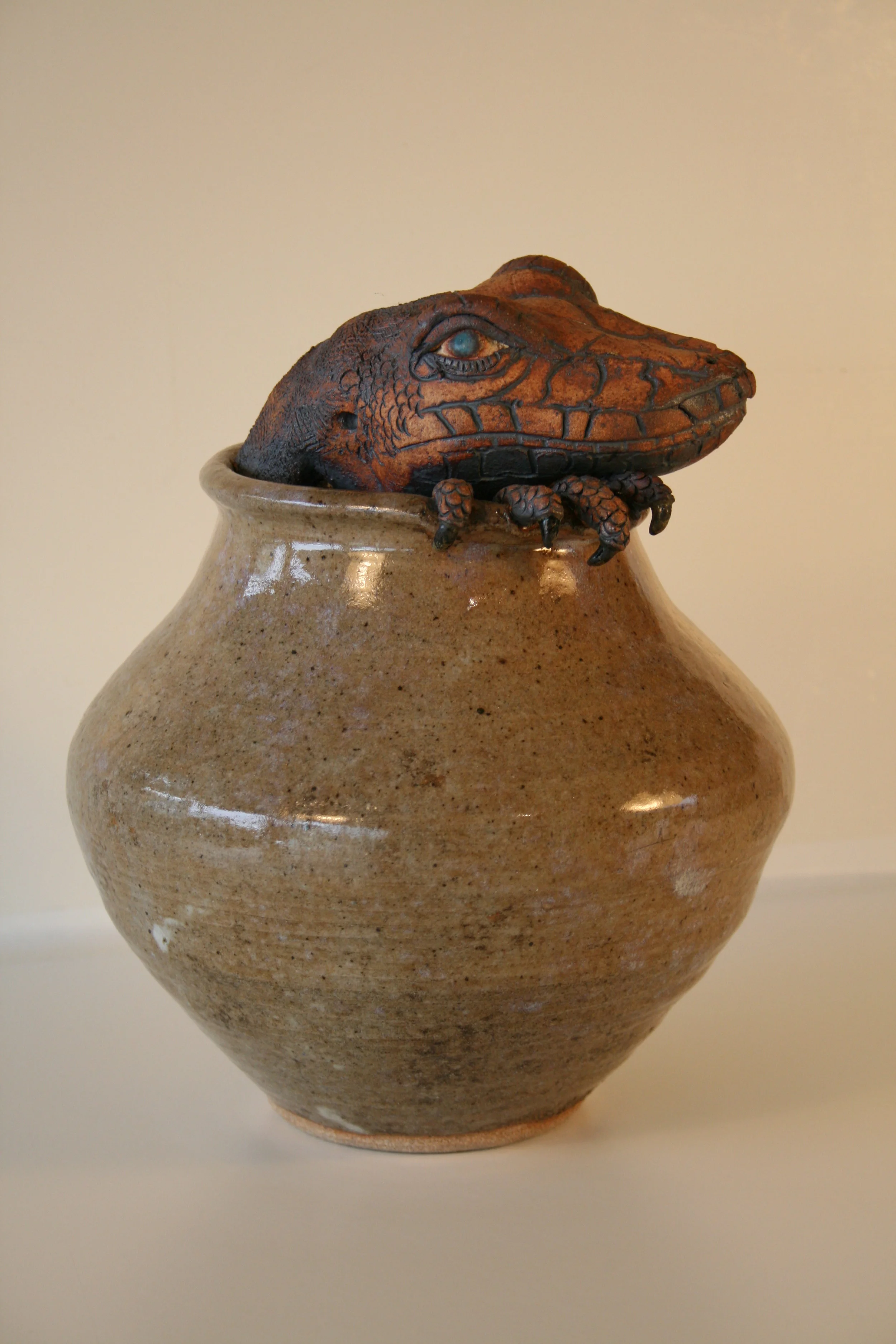 Claw Pot series  Lizard's Dilemma  9 in..jpg
