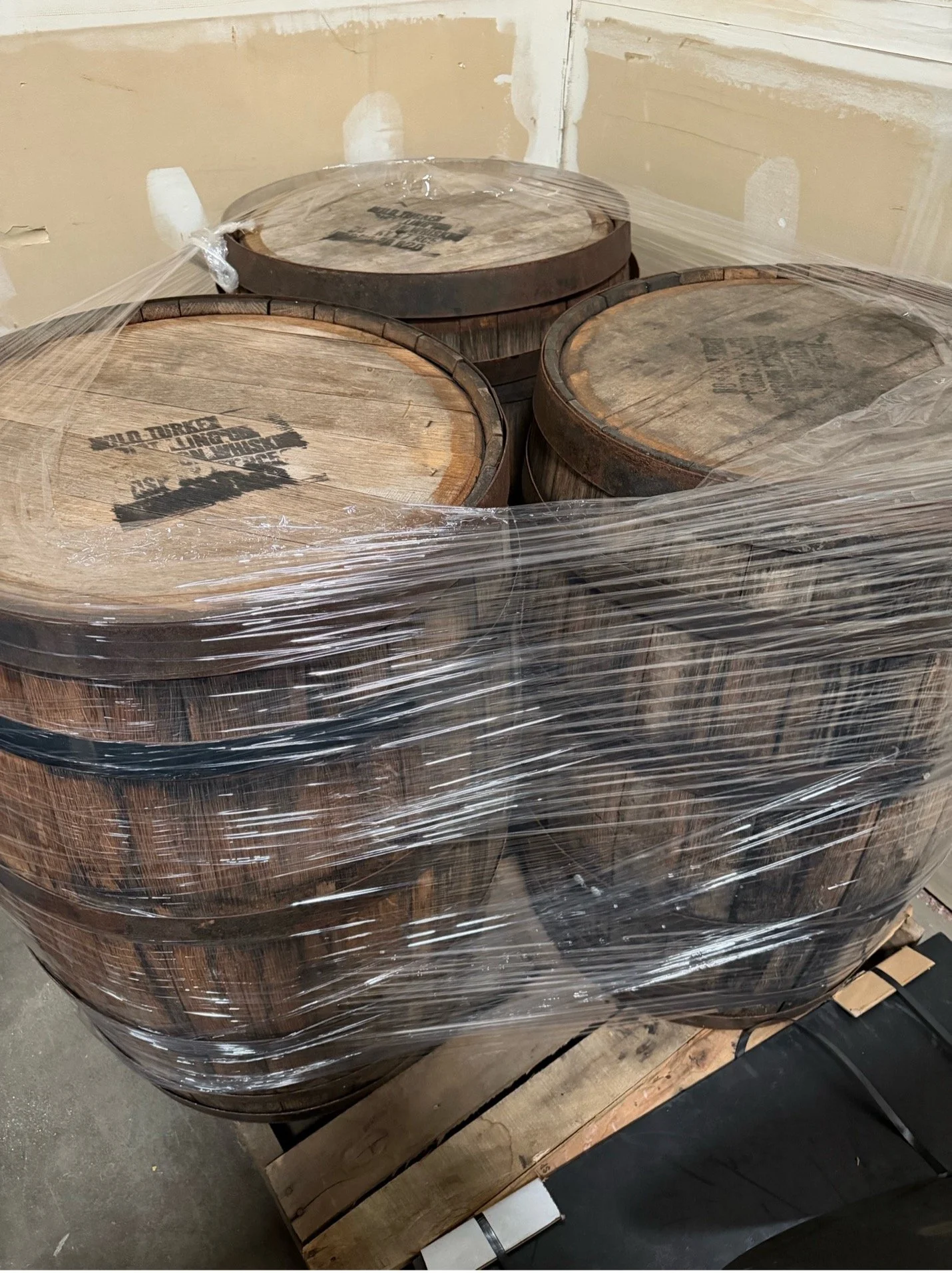 WT001 - Pallet 1 - (3) Whiskey Barrels