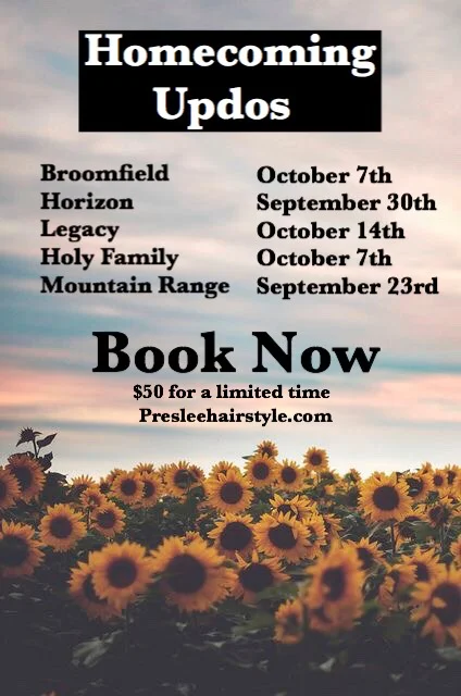Homecoming Updos | Denver Wedding Hairstylist | Braiding and Updo Specialist