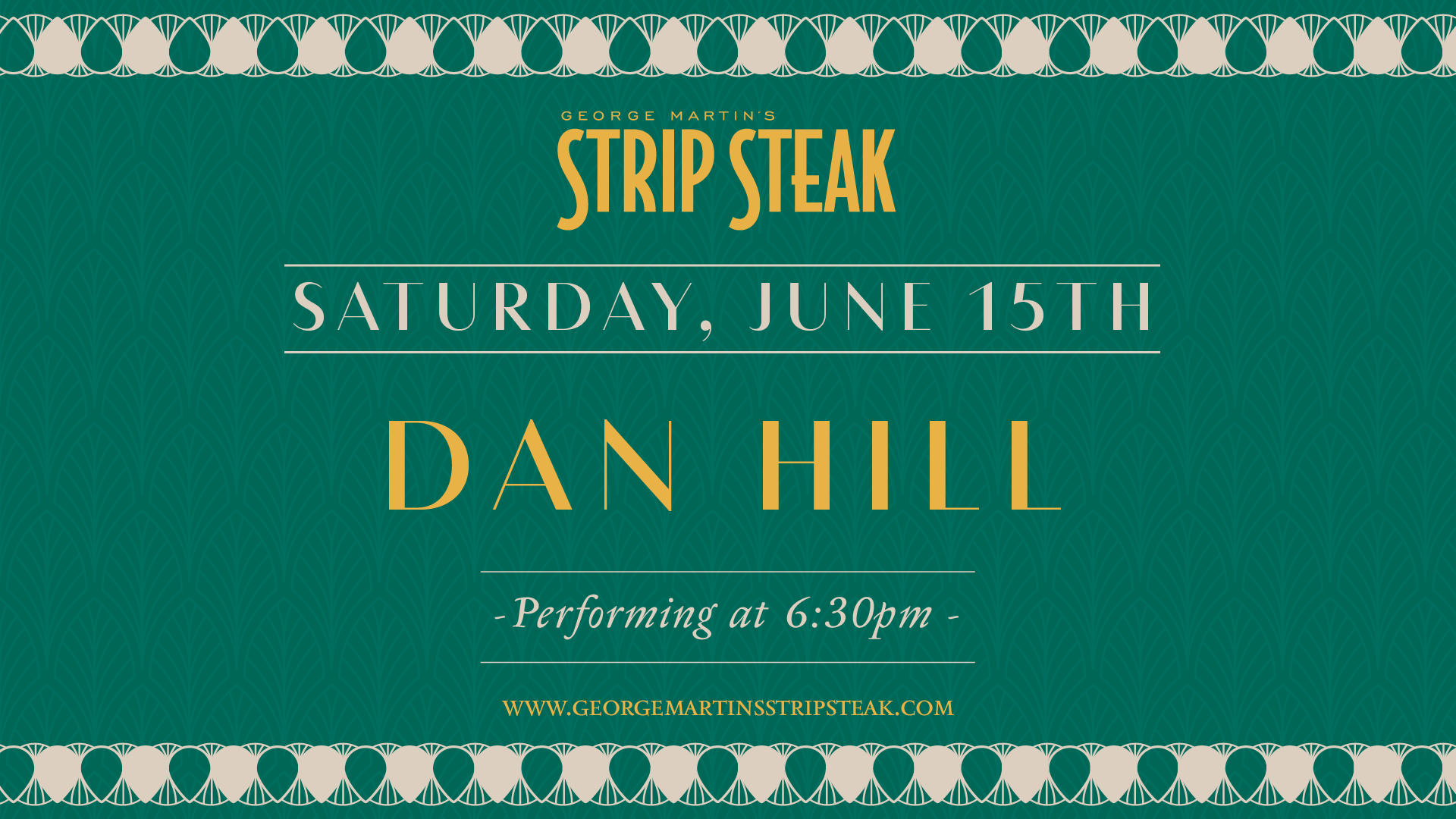 Flyer for live music with Dan Hill on June 15th at 6:30pm.
