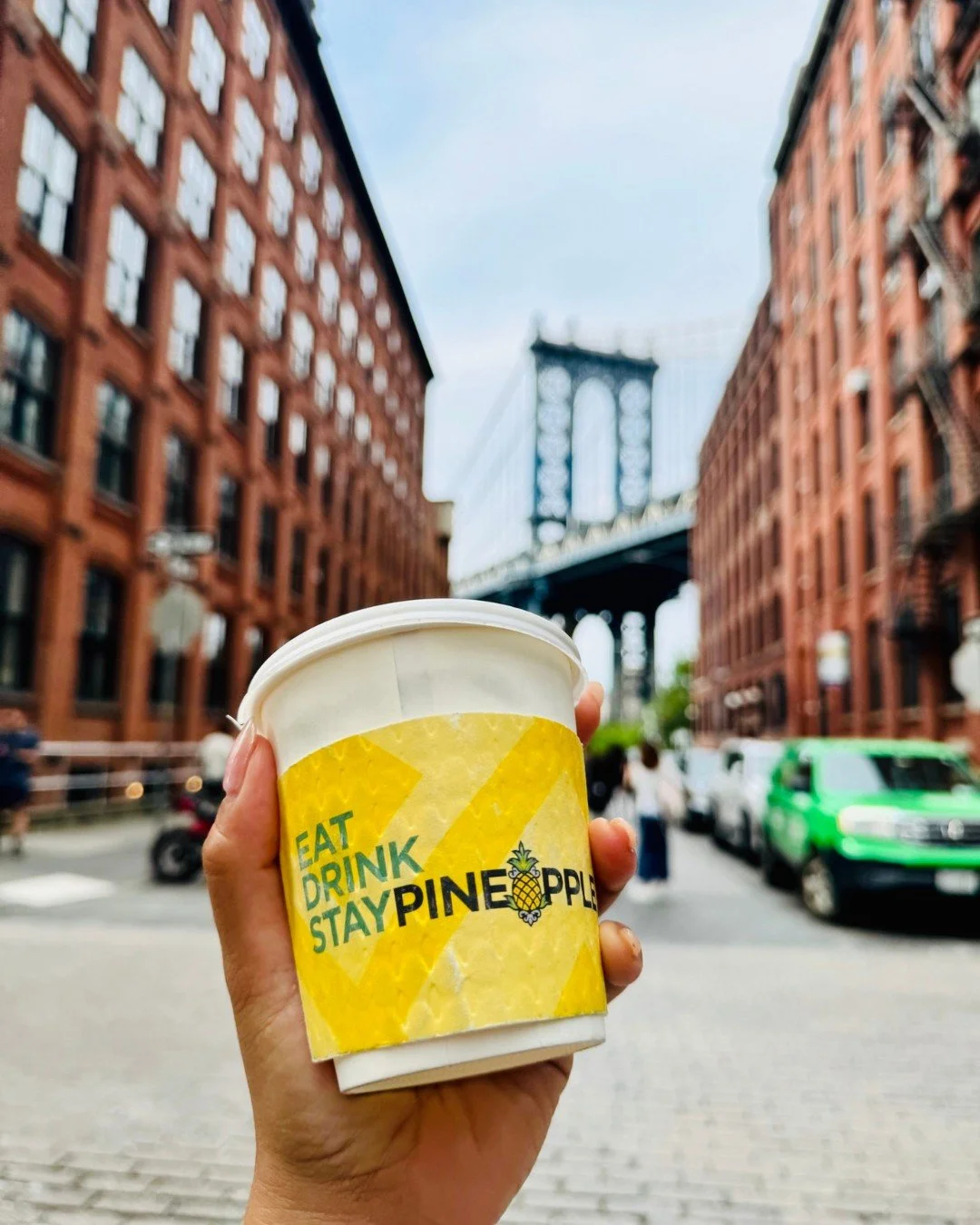 In bed or on the Manhattan Bridge &mdash; your Staypineapple experience travels with you. Where will you take your cup today? ☕✨🍍