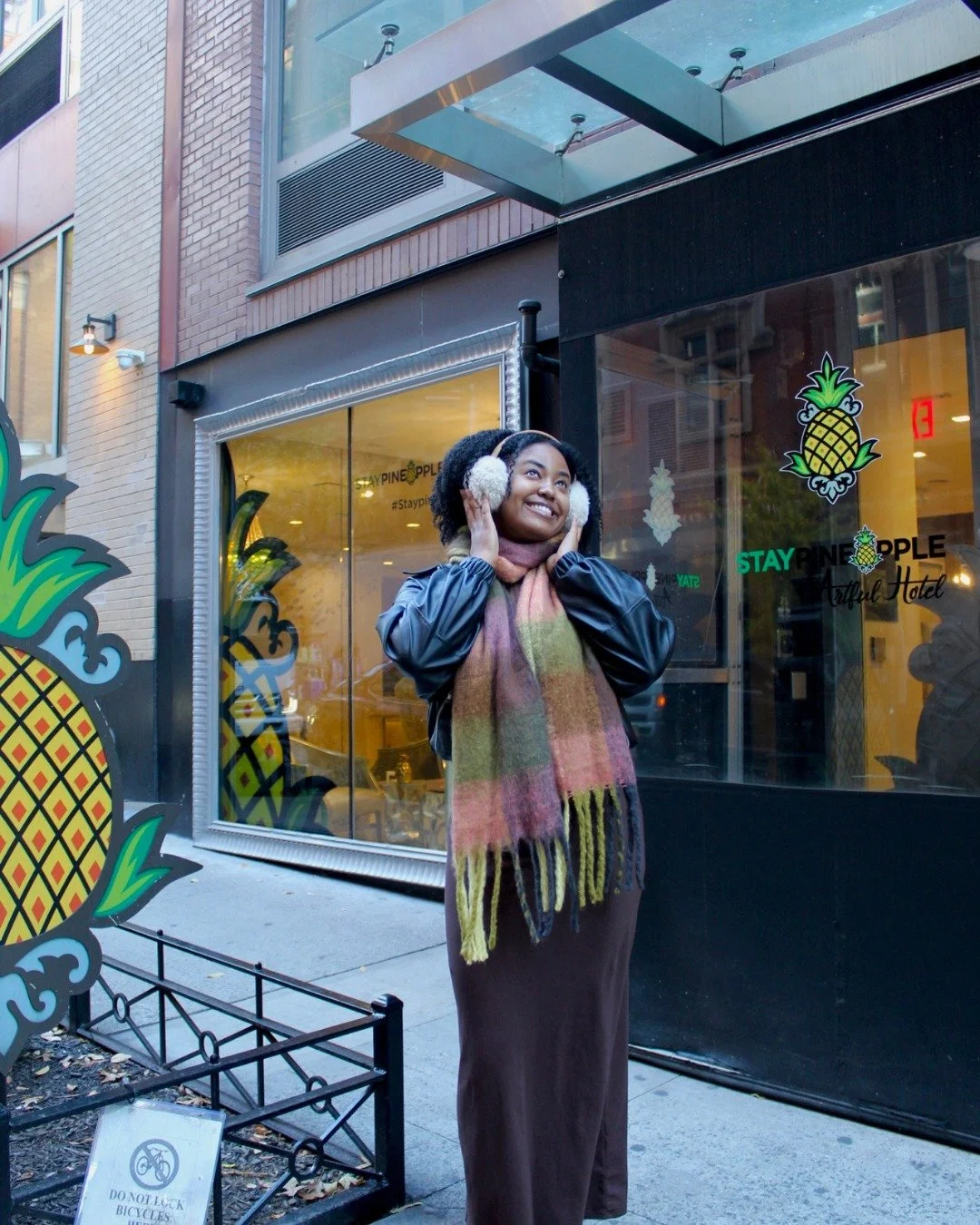 The forecast says cold, but we're feeling nothing but warm 💛 Spend the day exploring the city, then come home to Staypineapple where cozy beds and warm vibes are waiting ❄️🍍