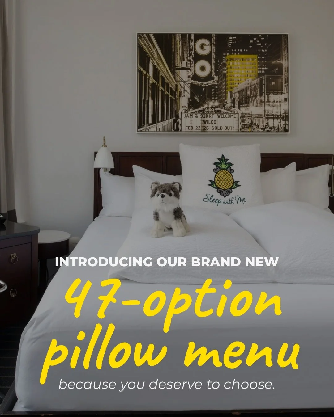 We heard you like options. Introducing&hellip; the Staypineapple pillow menu. All 47 of them. 🛏️✨🍍