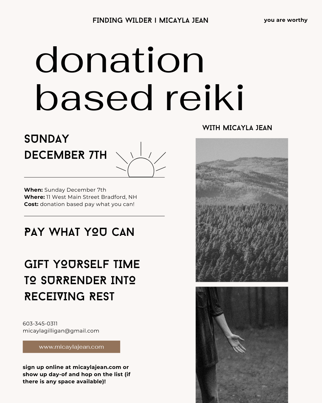 Donation Based Reiki for the Community - Limited Space!