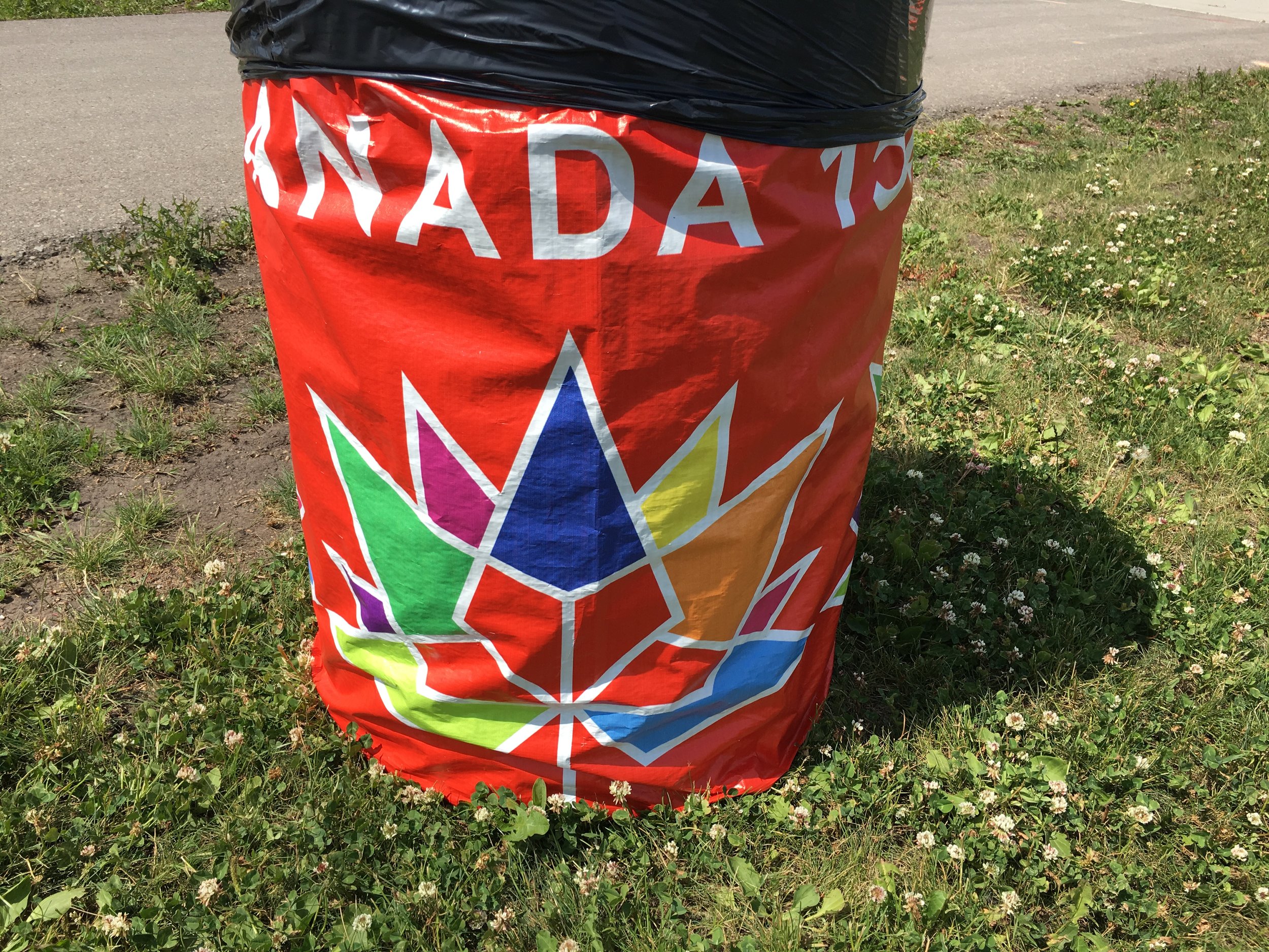 Even the trashcans are getting in on the Canada Day festivities!