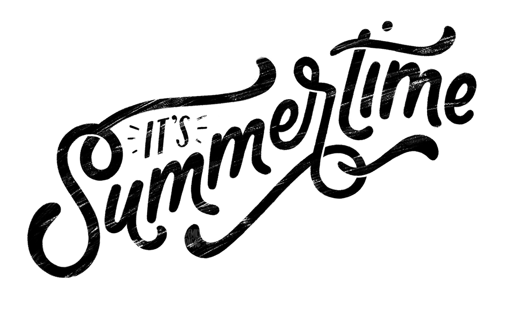 It's Summertime black and white digital lettering