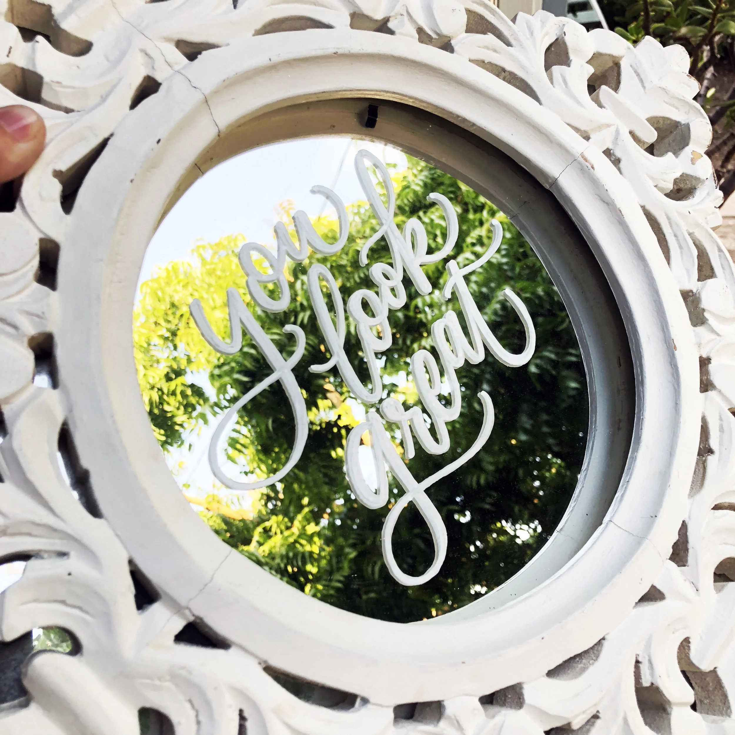 Small decorative mirror for a wedding