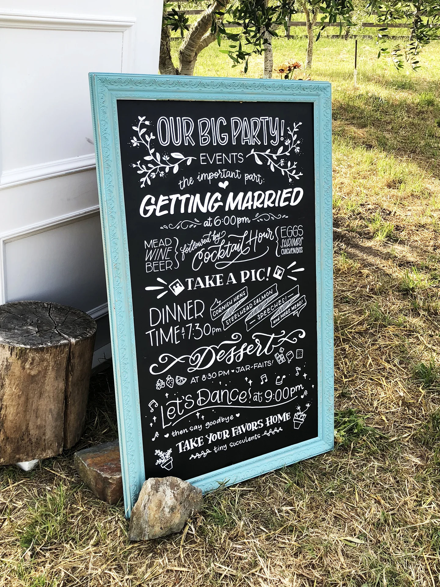 Wedding Events Chalkboard