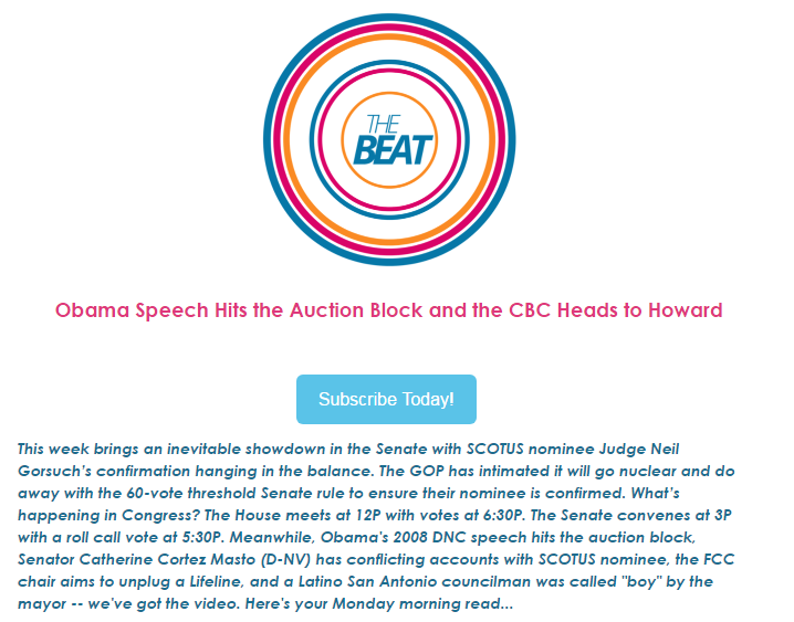 Obama Speech Hits the Auction Block and the CBC Heads to Howard