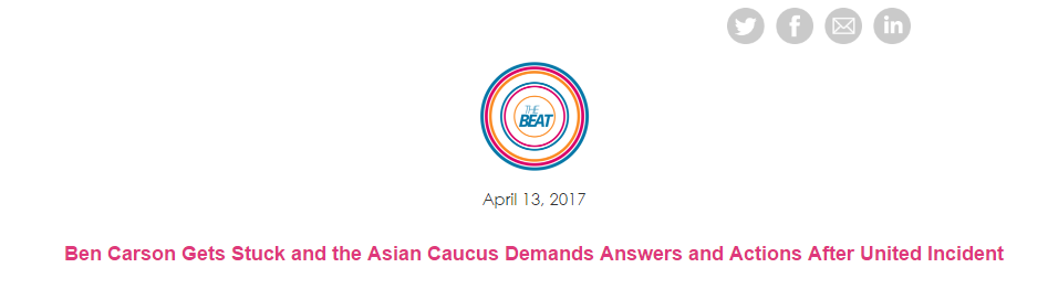 Ben Carson Gets Stuck and Asian American Caucus Demands Answers and Action After United Incident