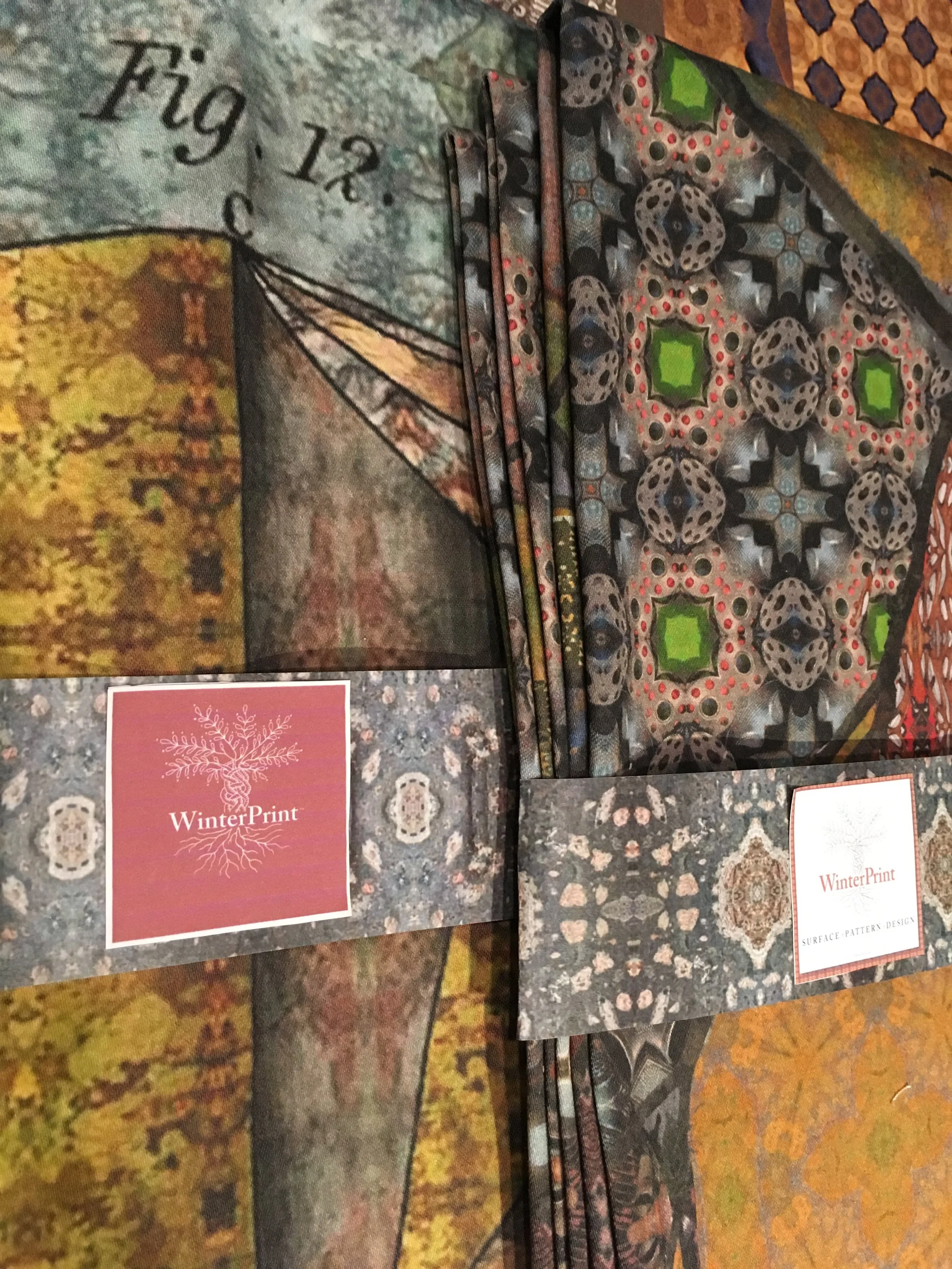 Custom Printed Fabrics Available by the yard on a selection of base fabrics.