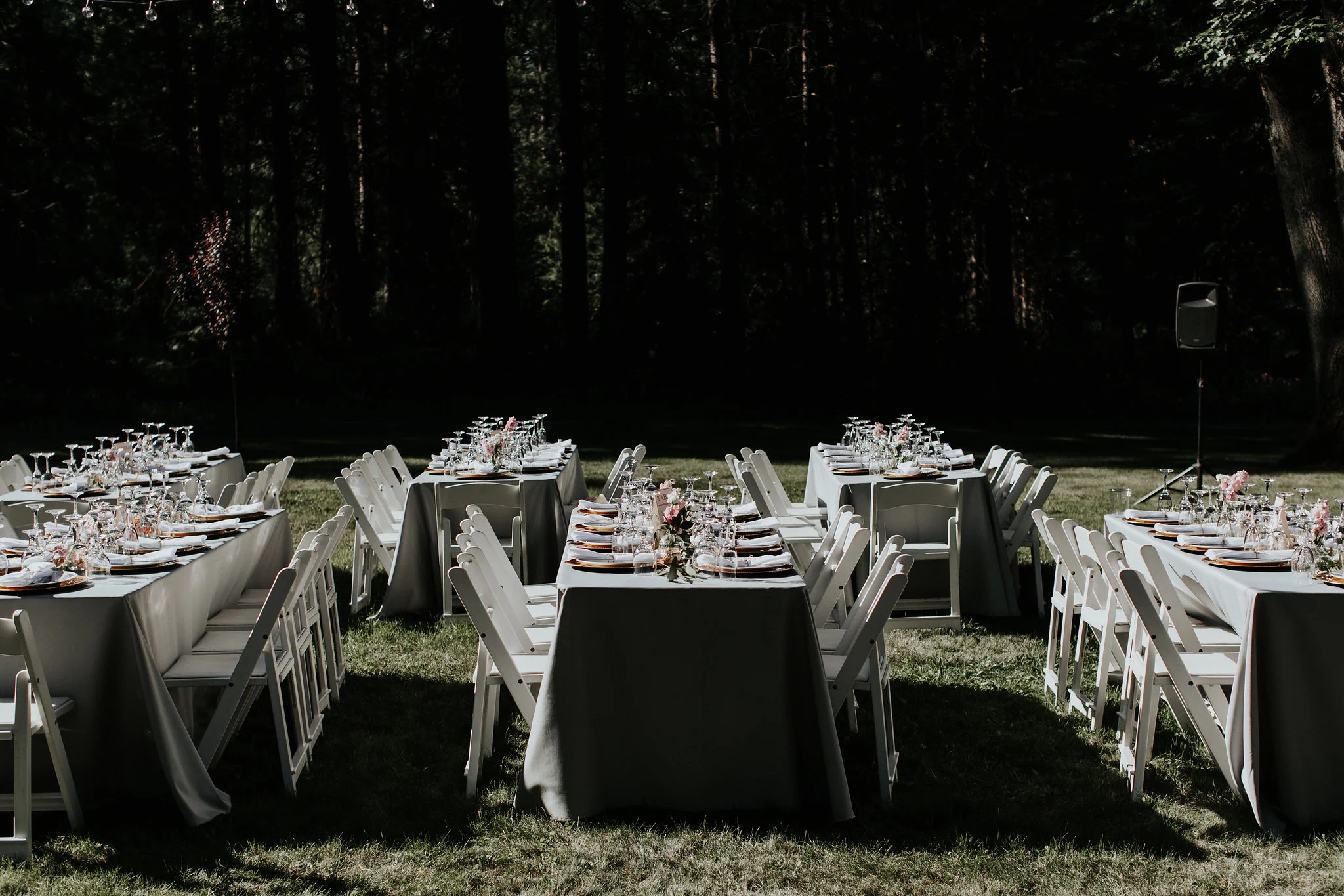 Elegant outdoor table settings