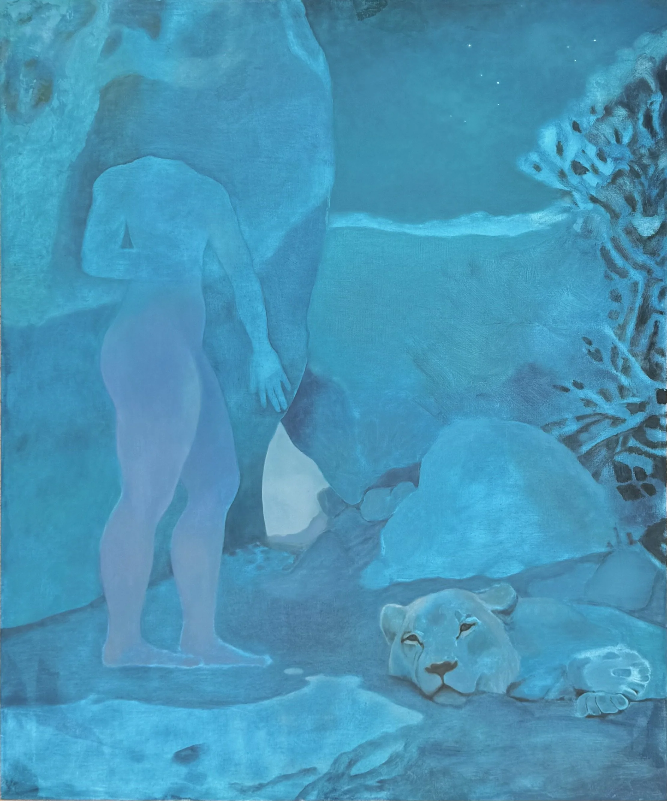  SLEEPING LION  42 × 35  oil on linen   2026 