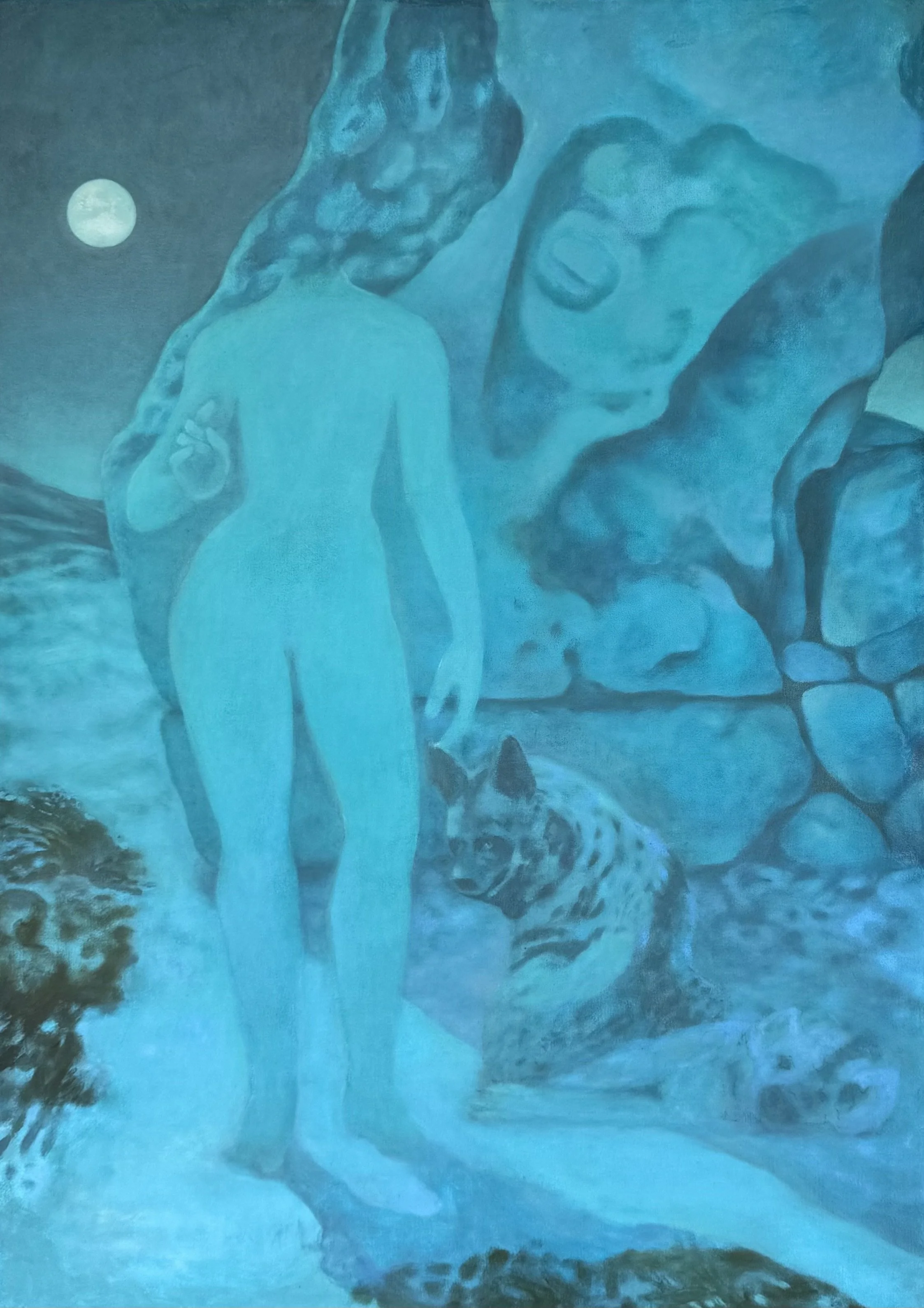  MOONBATHERS  42 × 30   oil on linen  2026 