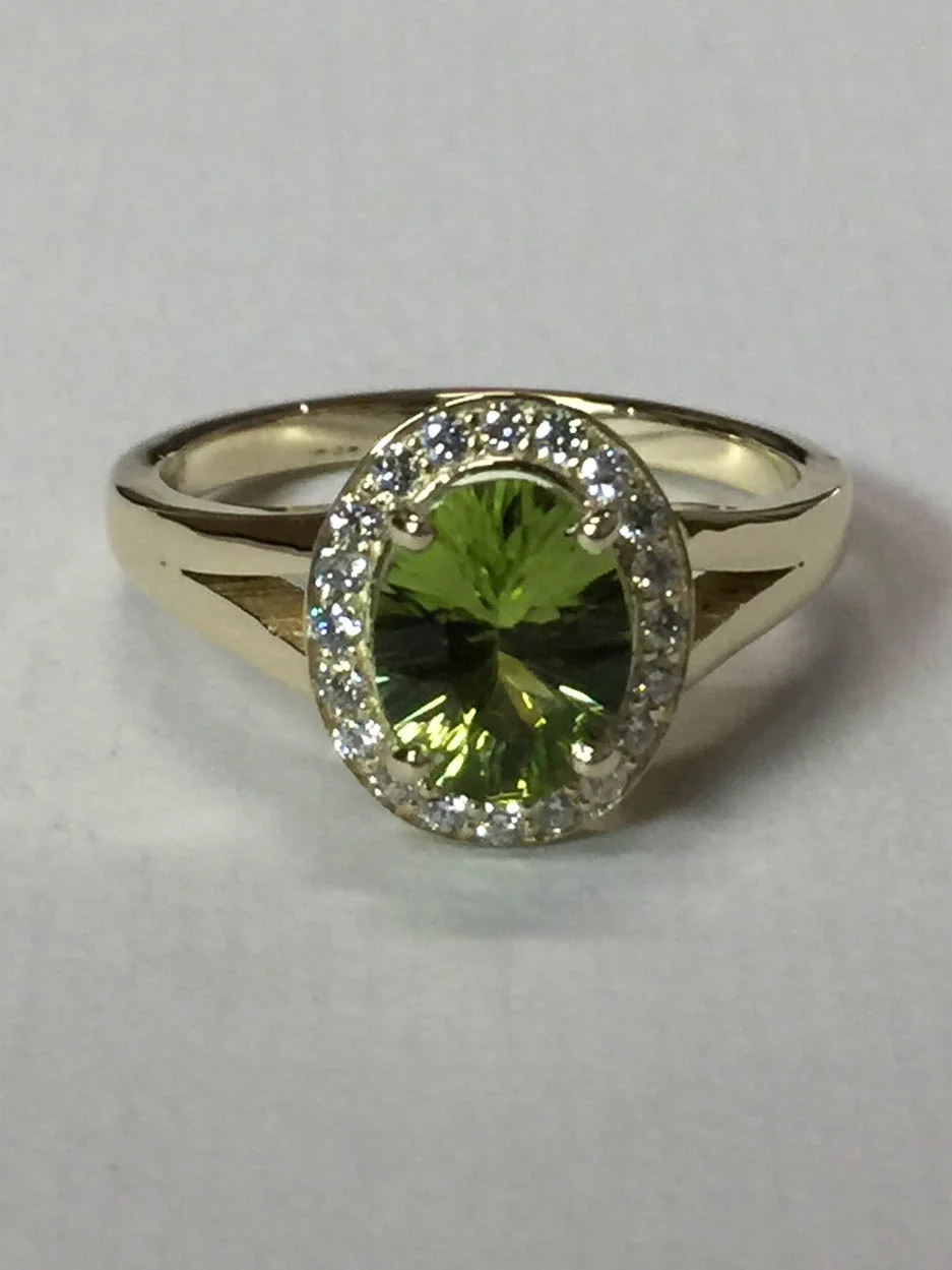 Peridot and Diamond Ring