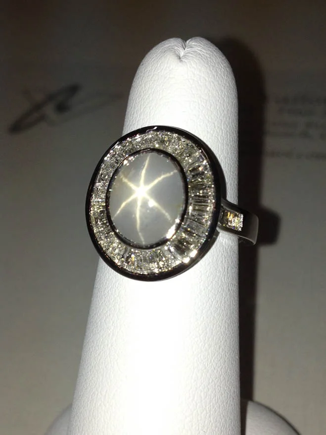 Gray Star Sapphire Ring