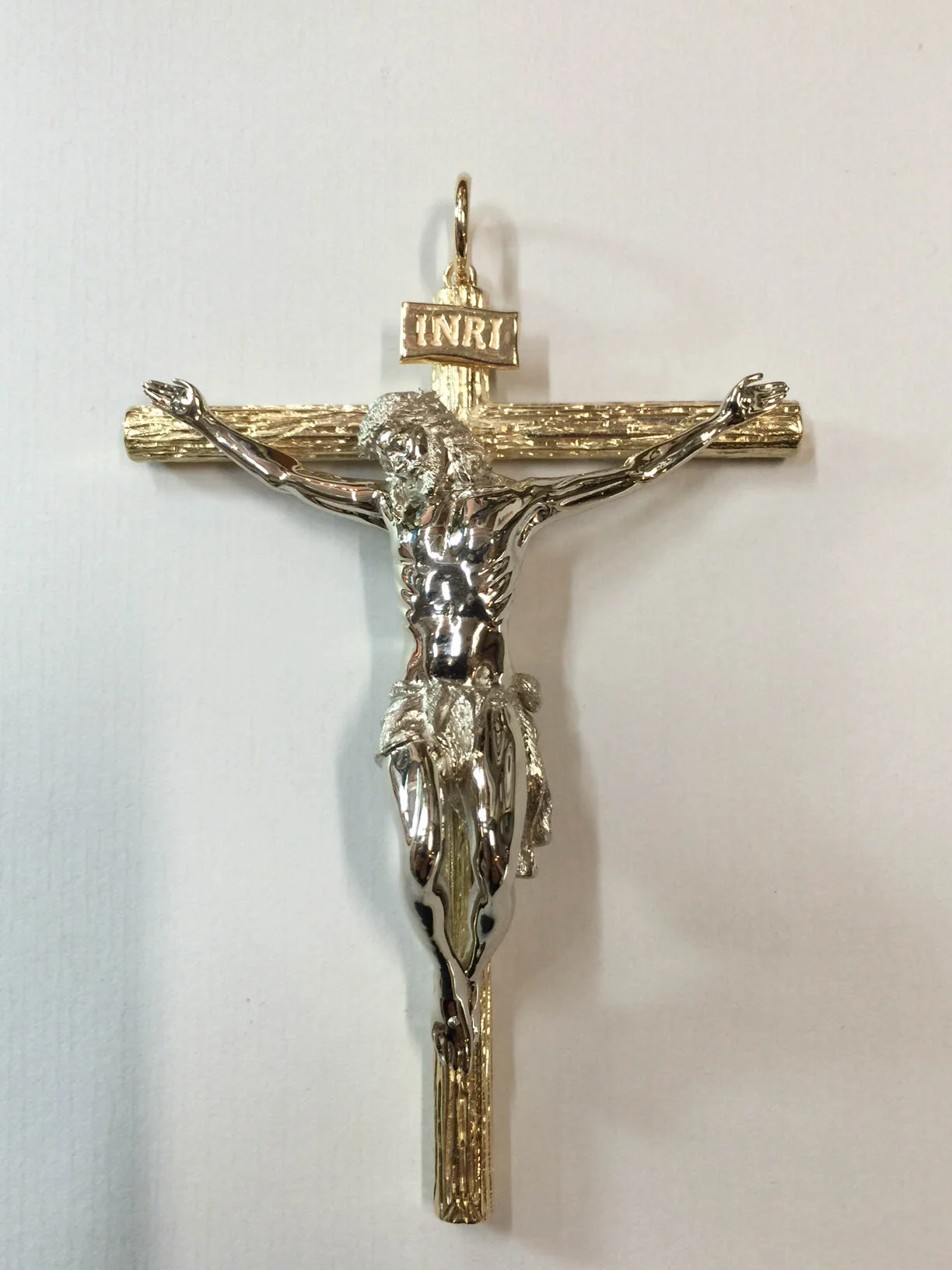 14kt White & Yellow Gold Cross