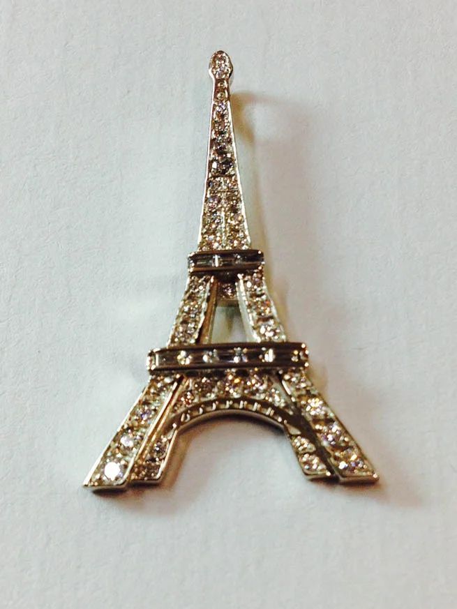 Eiffel Tower in 14kt with Diamonds