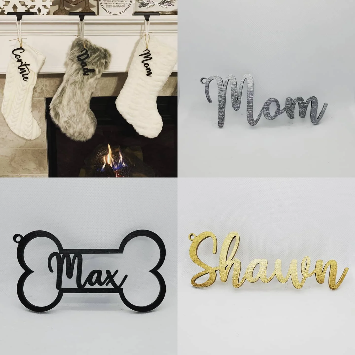 Stocking and present name tags are all the rage for family and pets! Order yours today! #SupportSmallBusiness
