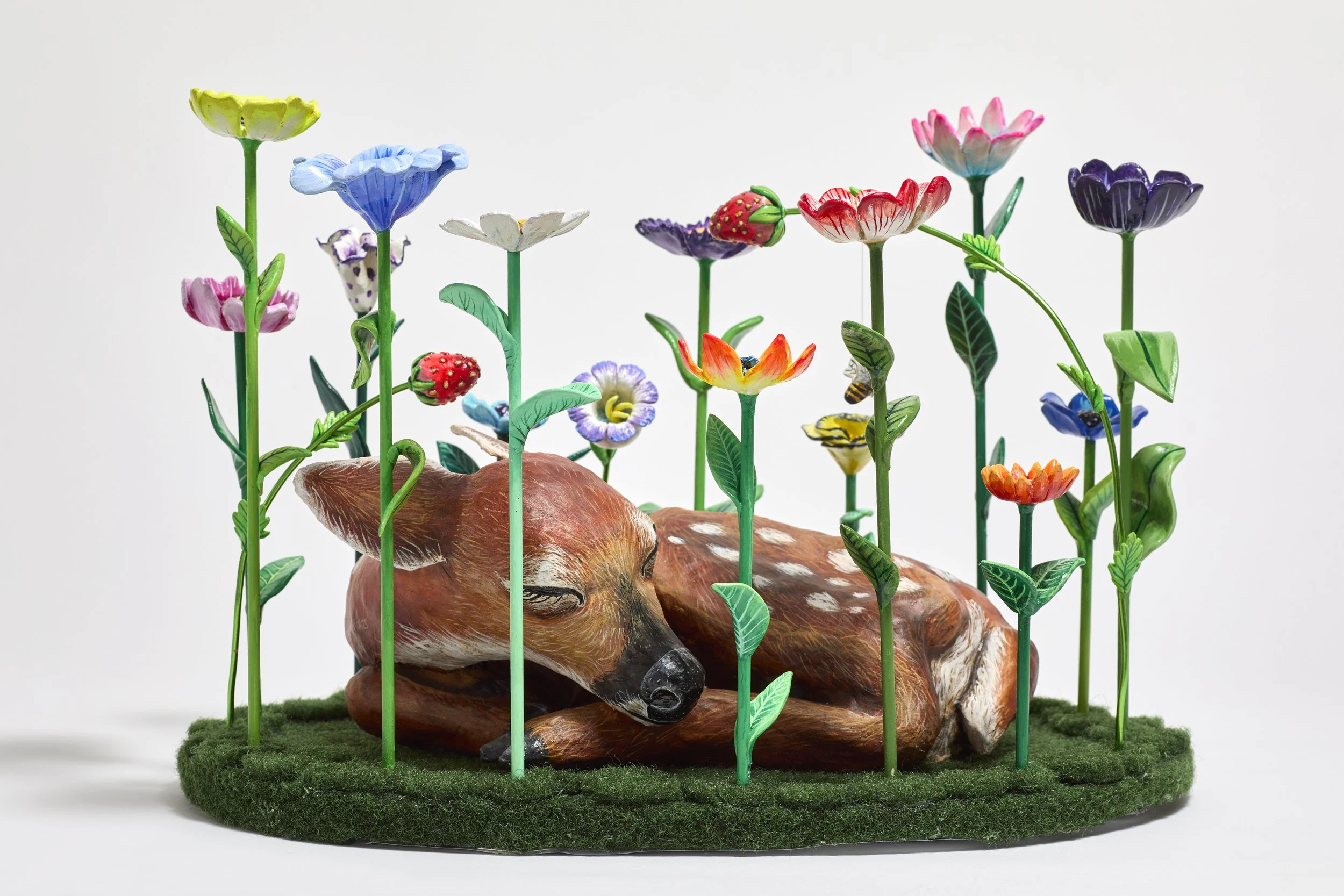 Bloom 12" x 12" x 17" Clay, paper-mache, acrylic, wood, wire 2025