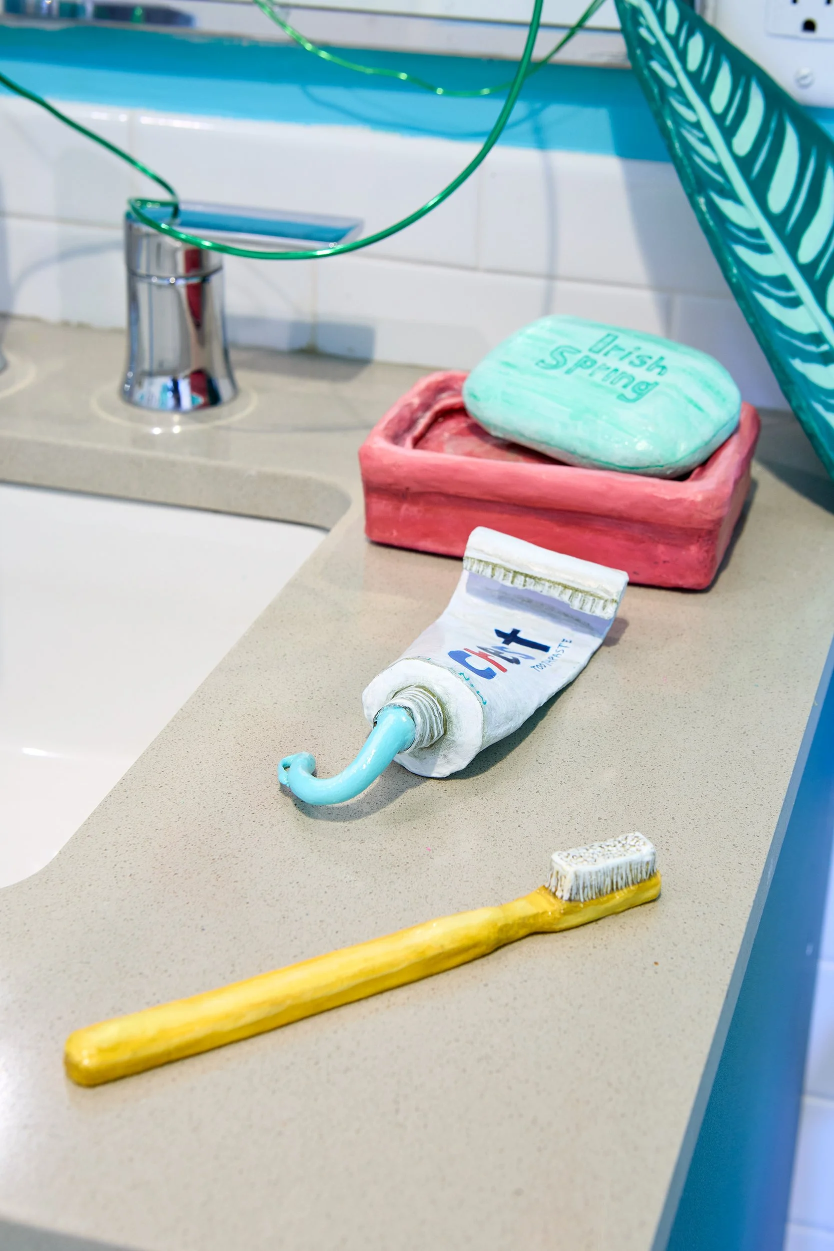 Irish Spring, Cresp, Toothbrush , Acrylic and paper mache 2025