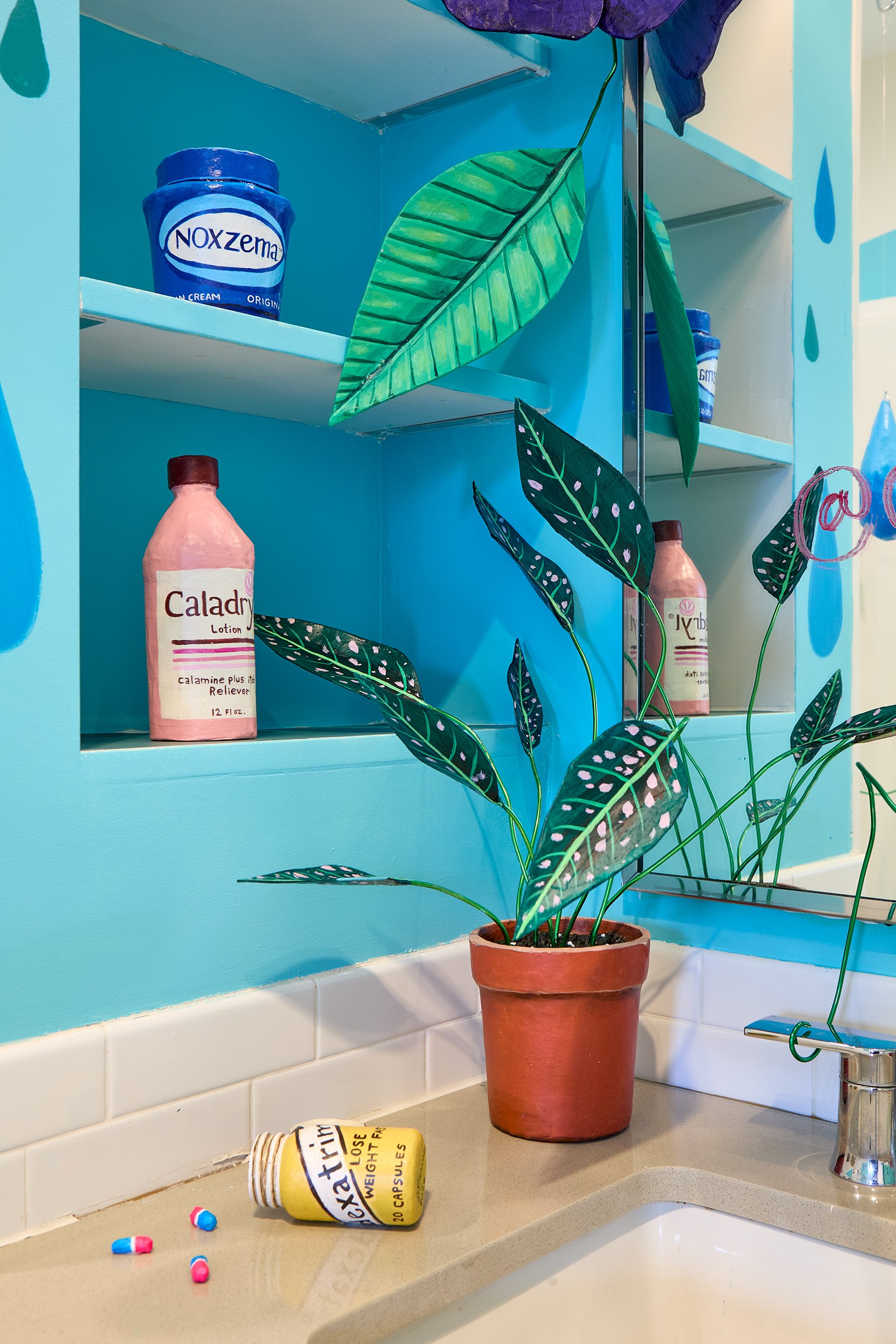 Bathroom Items,  Acrylic and paper mache 2025