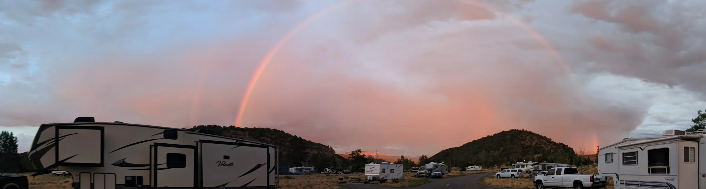 July 2018. Ridgway State Park, Colorado. This was our gift the night we arrived for a weekend in the trailer hanging with friends. 