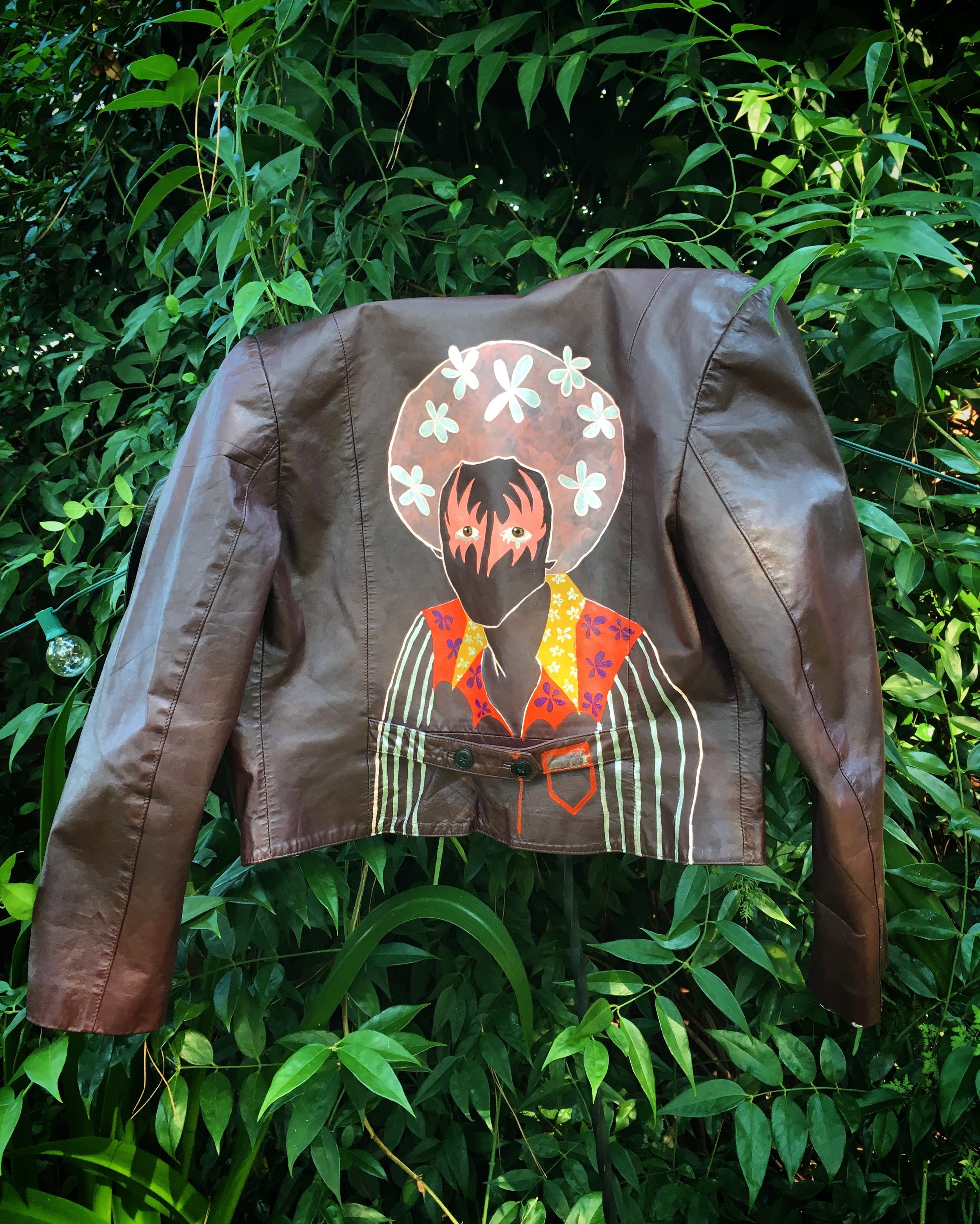  Paint on vintage on leather jacket, 2017. 