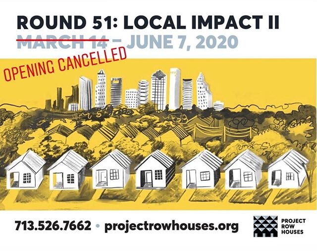 #Repost @projectrowhouses
・・・
Statement from Project Row Houses on COVID-19 and the Round 51: Local Impact II opening event

In response to the ongoing spread of COVID-19 in the greater Houston area and the impending seven-day emergency health declar