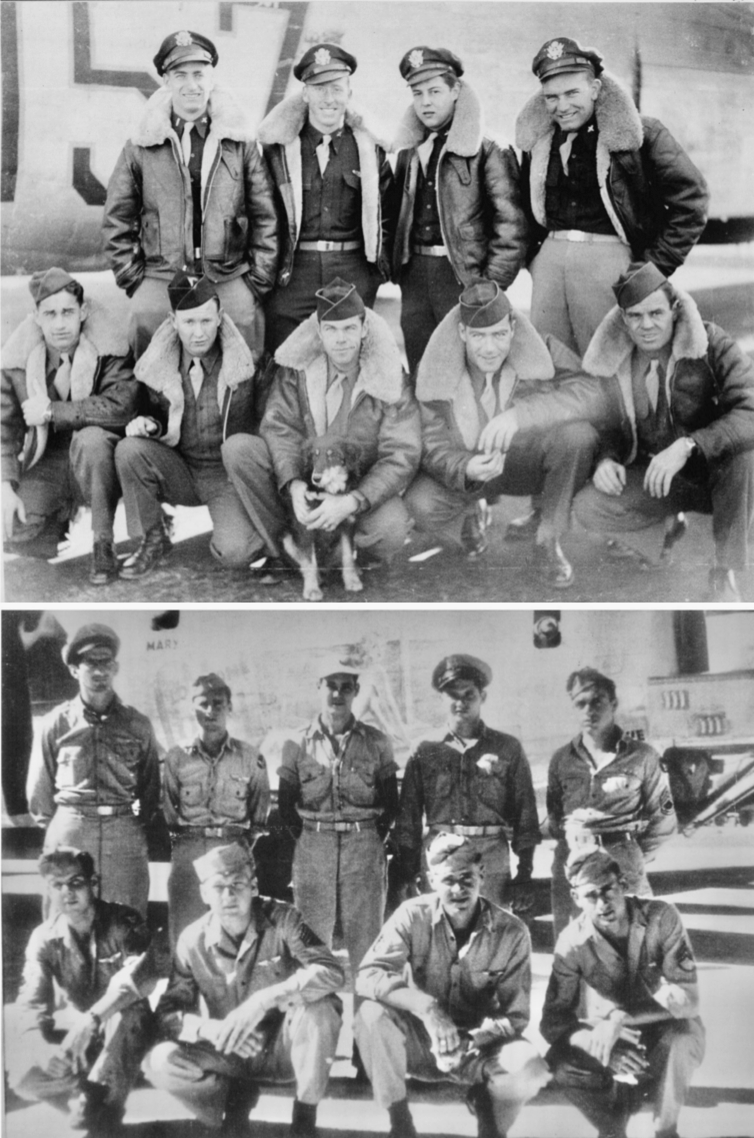 Crewmen of the 494th Bombardment Group 866th Bomber Squadron B-24 Lonesome Lady and Taloa
