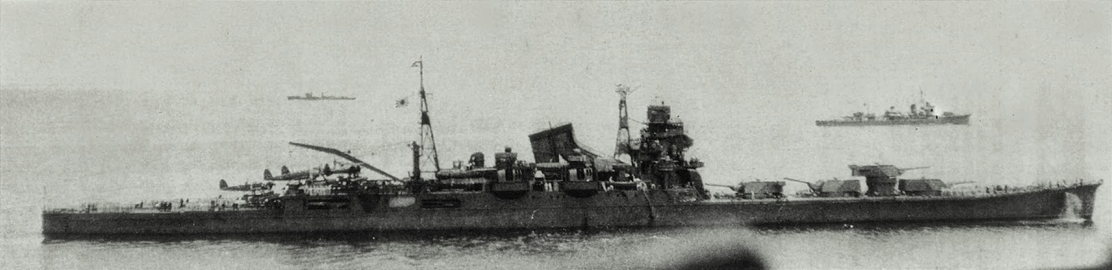 Japanese Heavy Cruiser Tone , 1942. The Tone was towed to Etajima where it was used for training (viz.wikipedia).